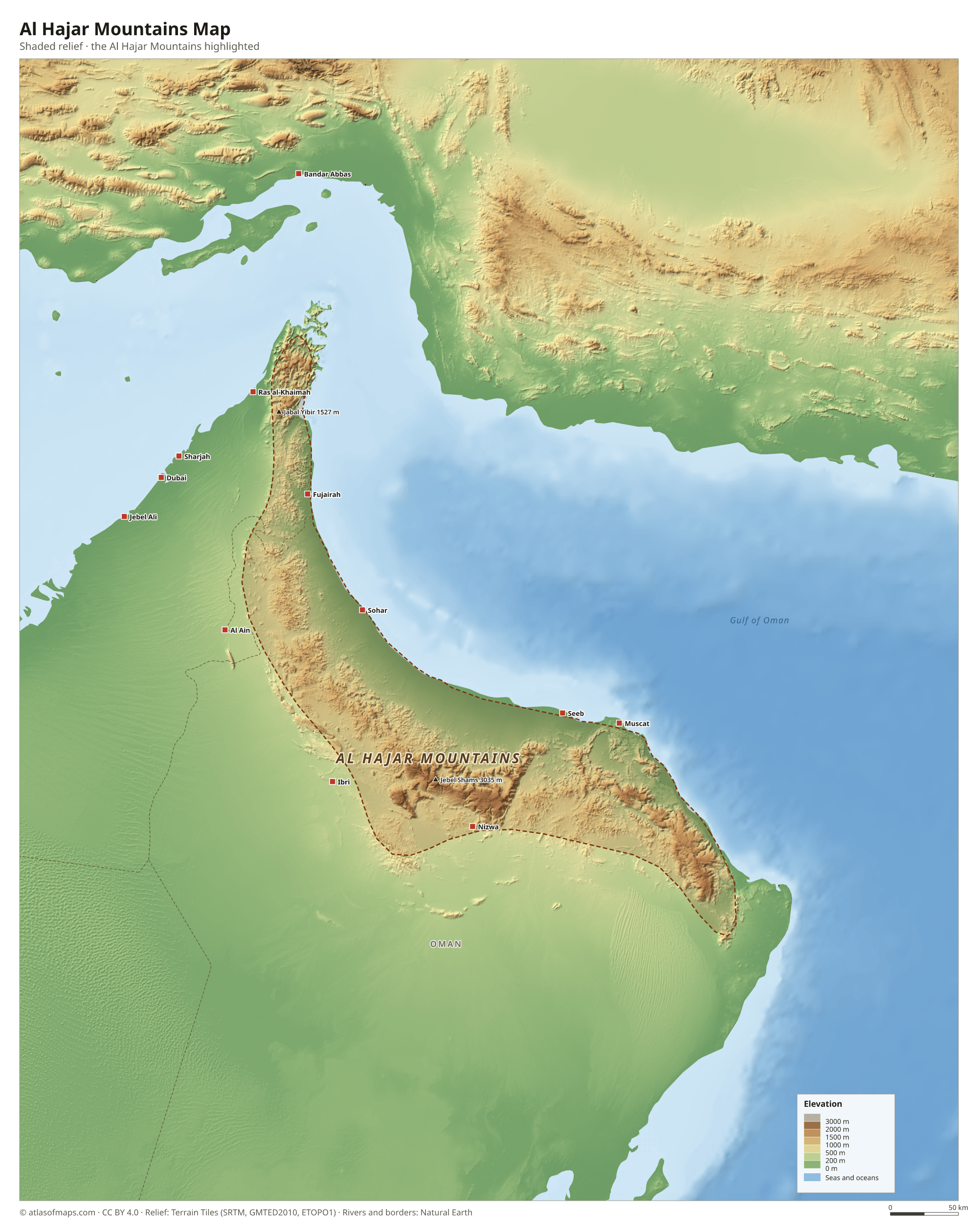 Al Hajar Mountains Map
