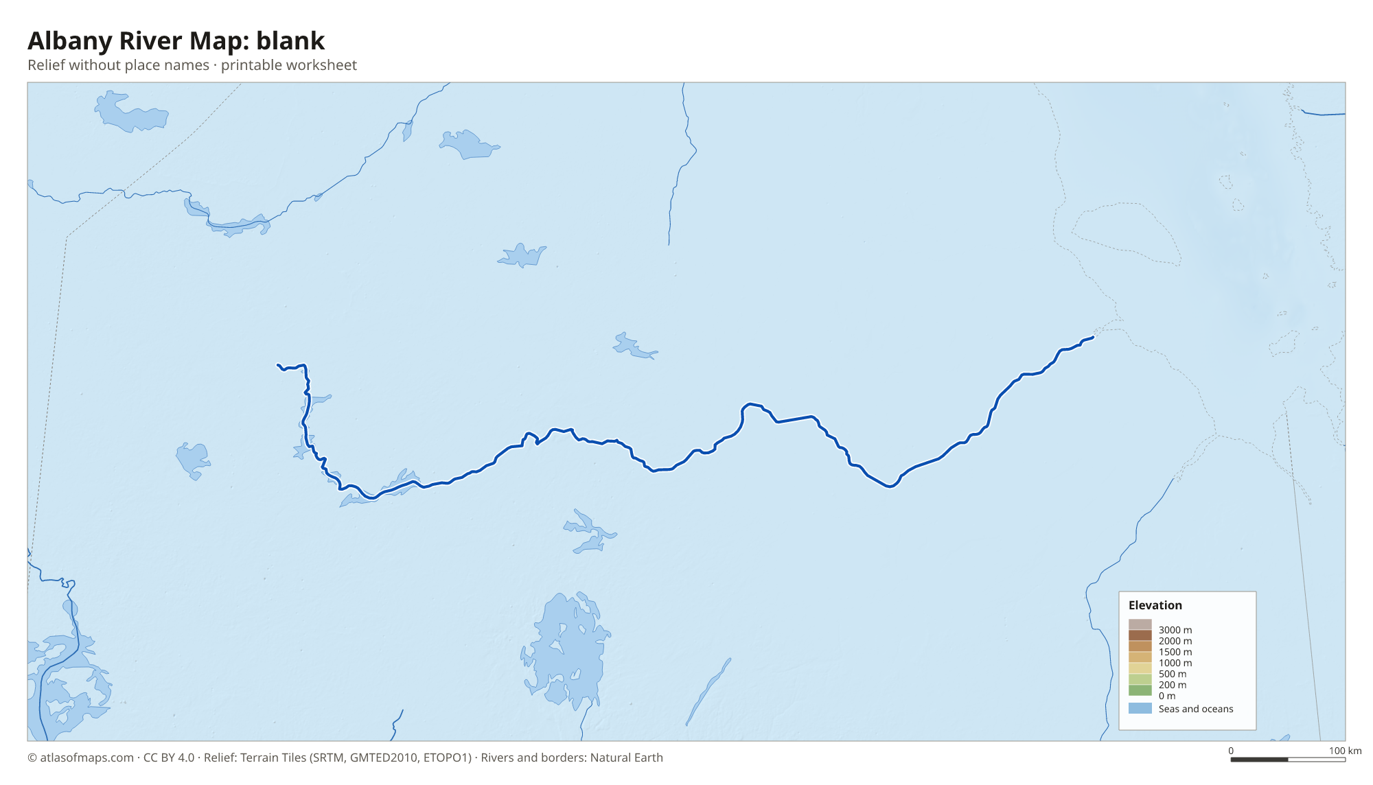 Albany River Map without names