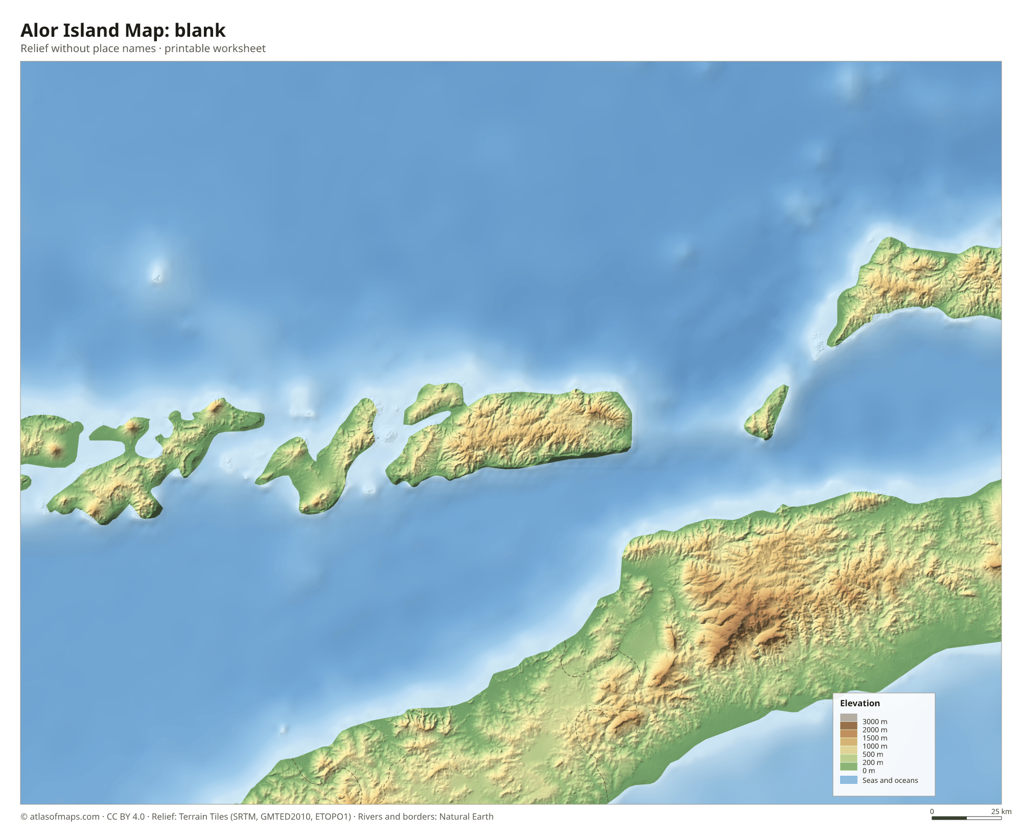 Alor Island Map without names