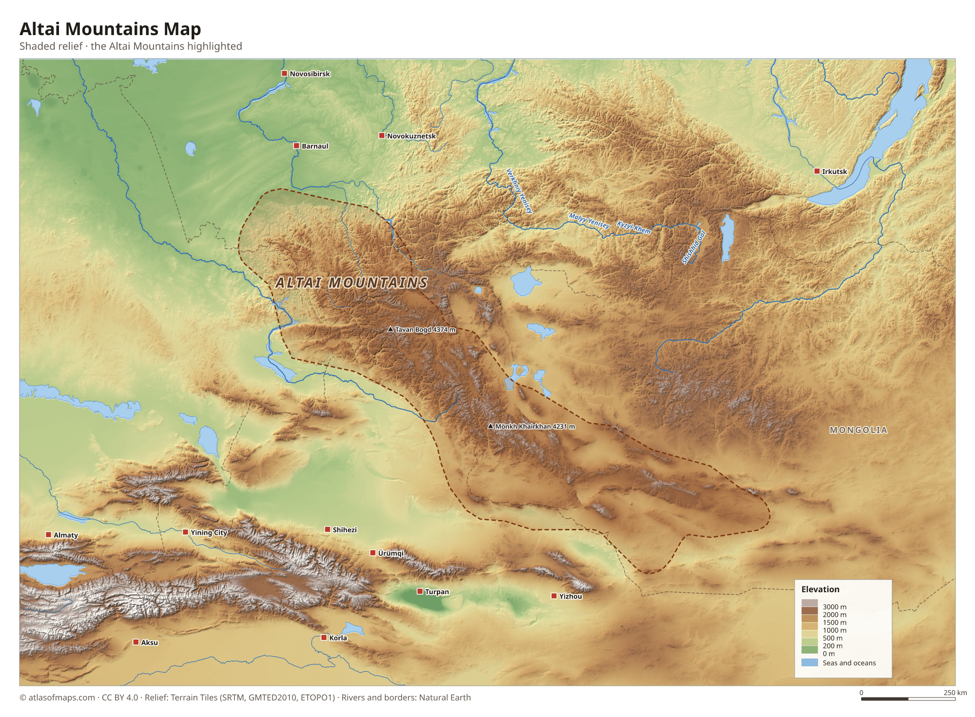 Altai Mountains Map