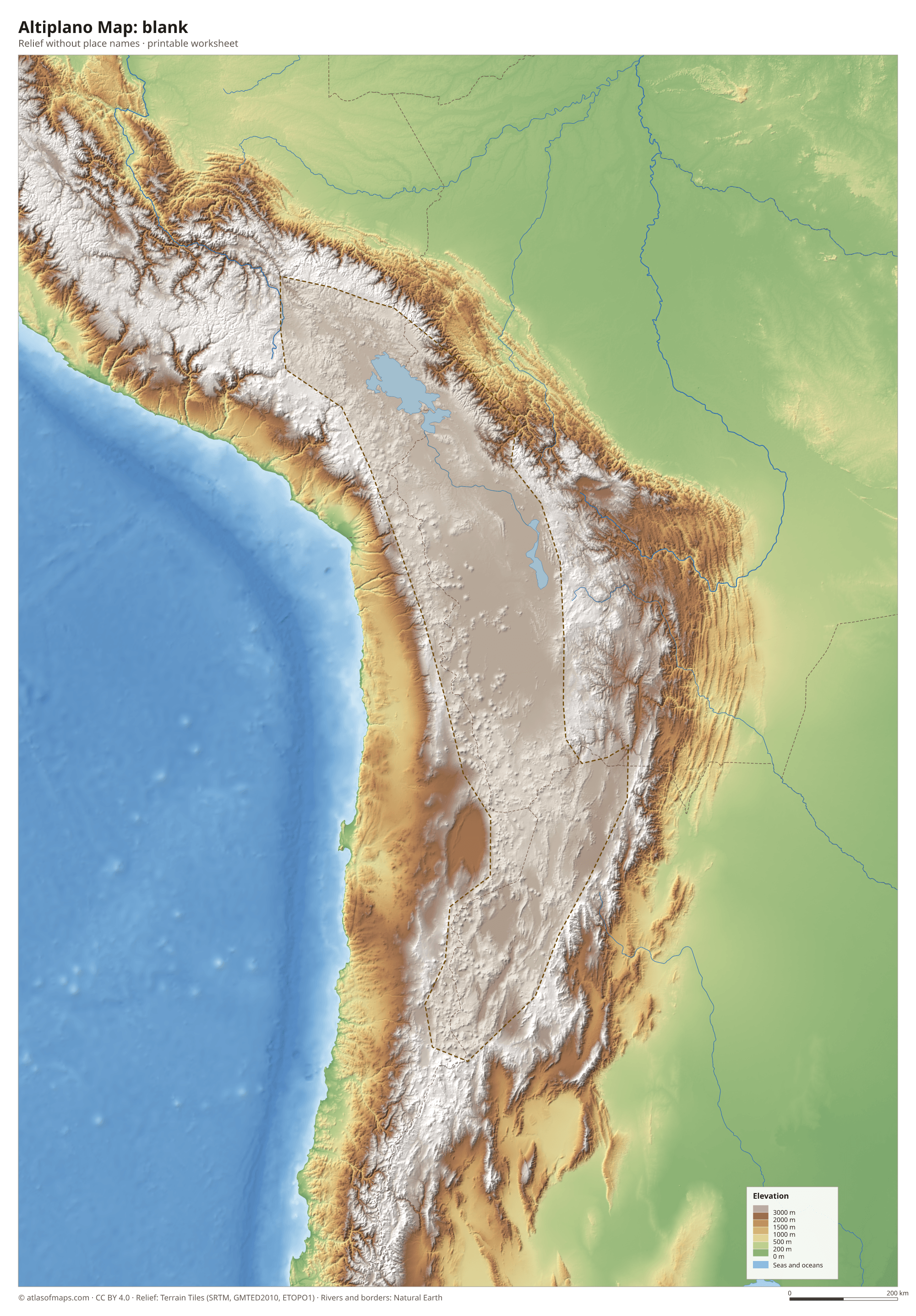 Altiplano Map without names