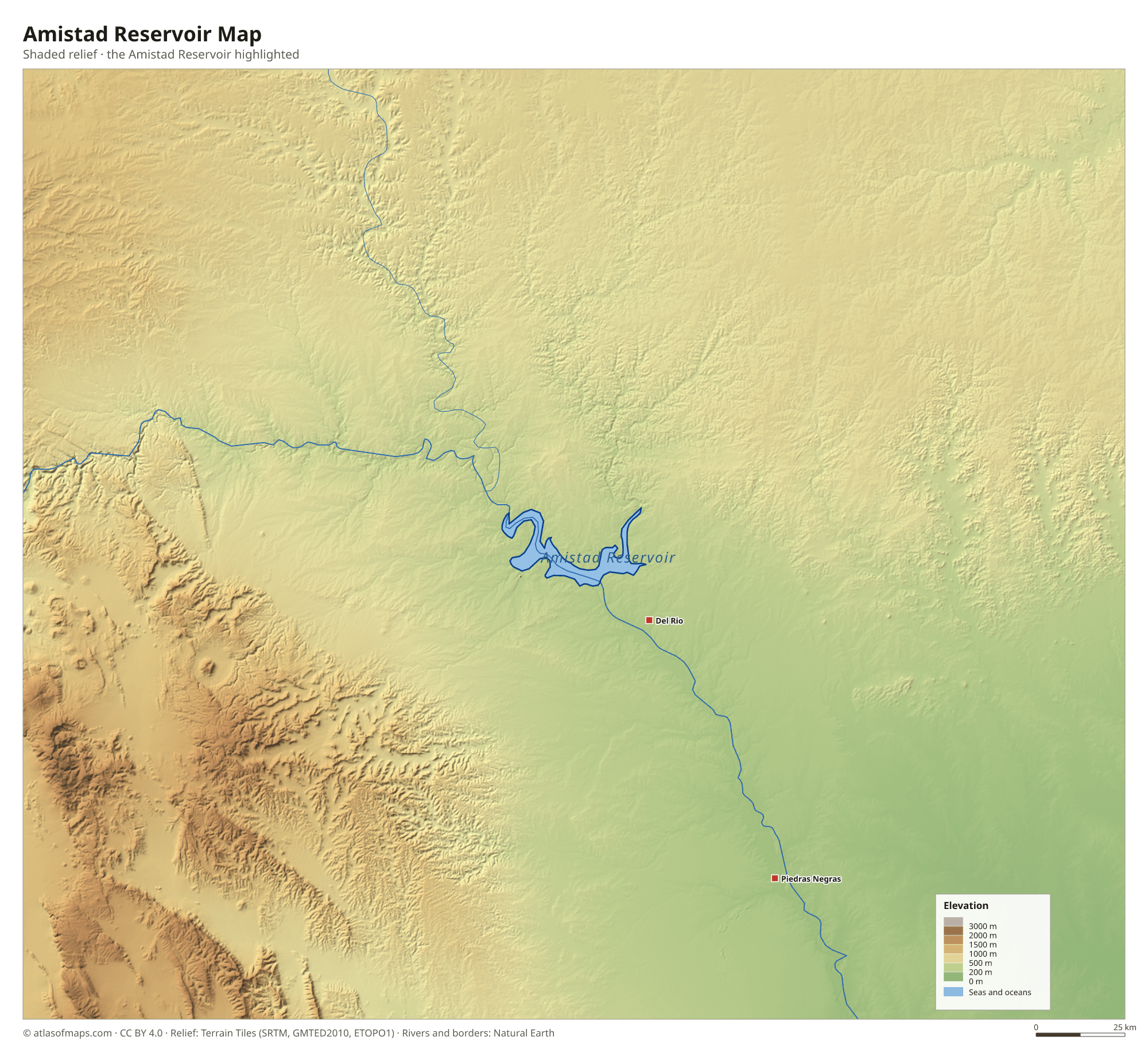 Amistad Reservoir Map