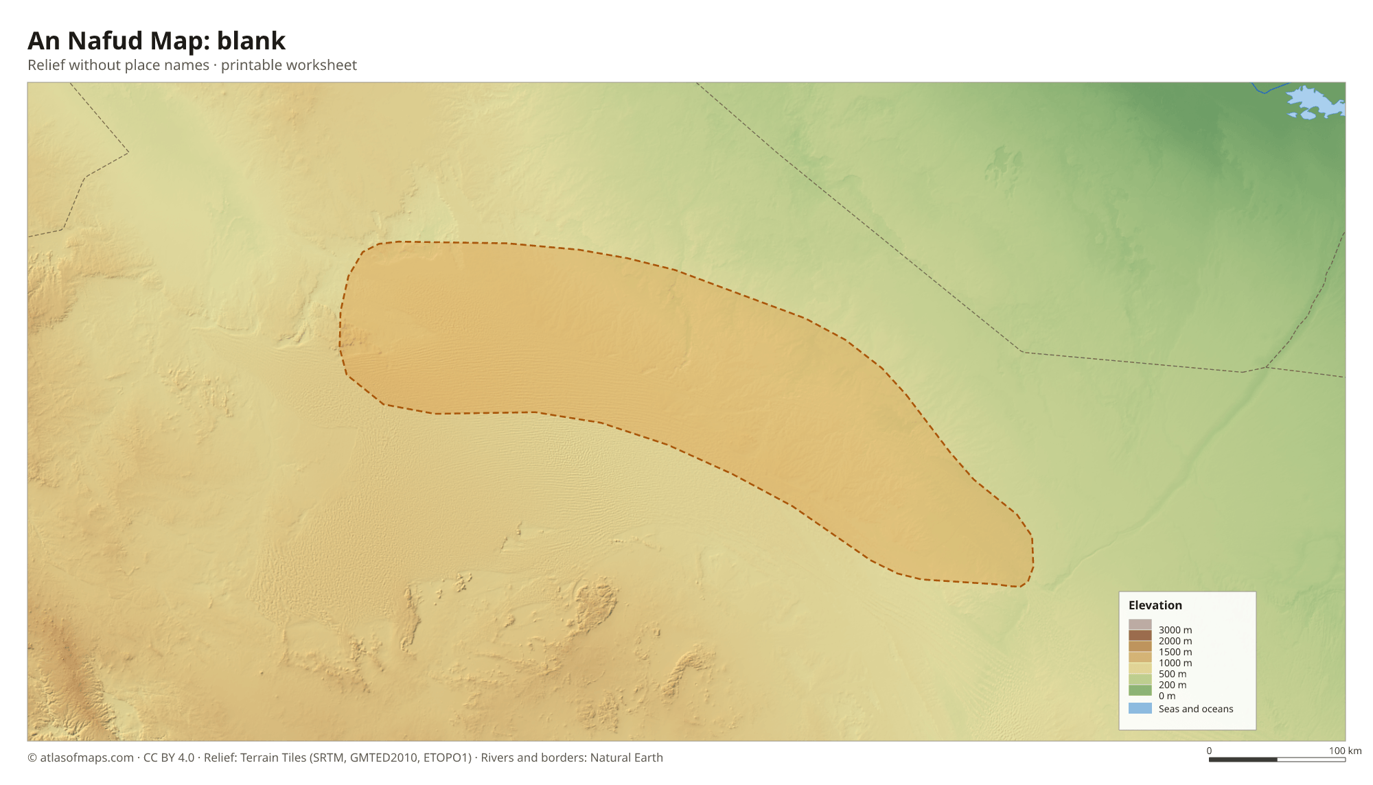 An Nafud Map without names