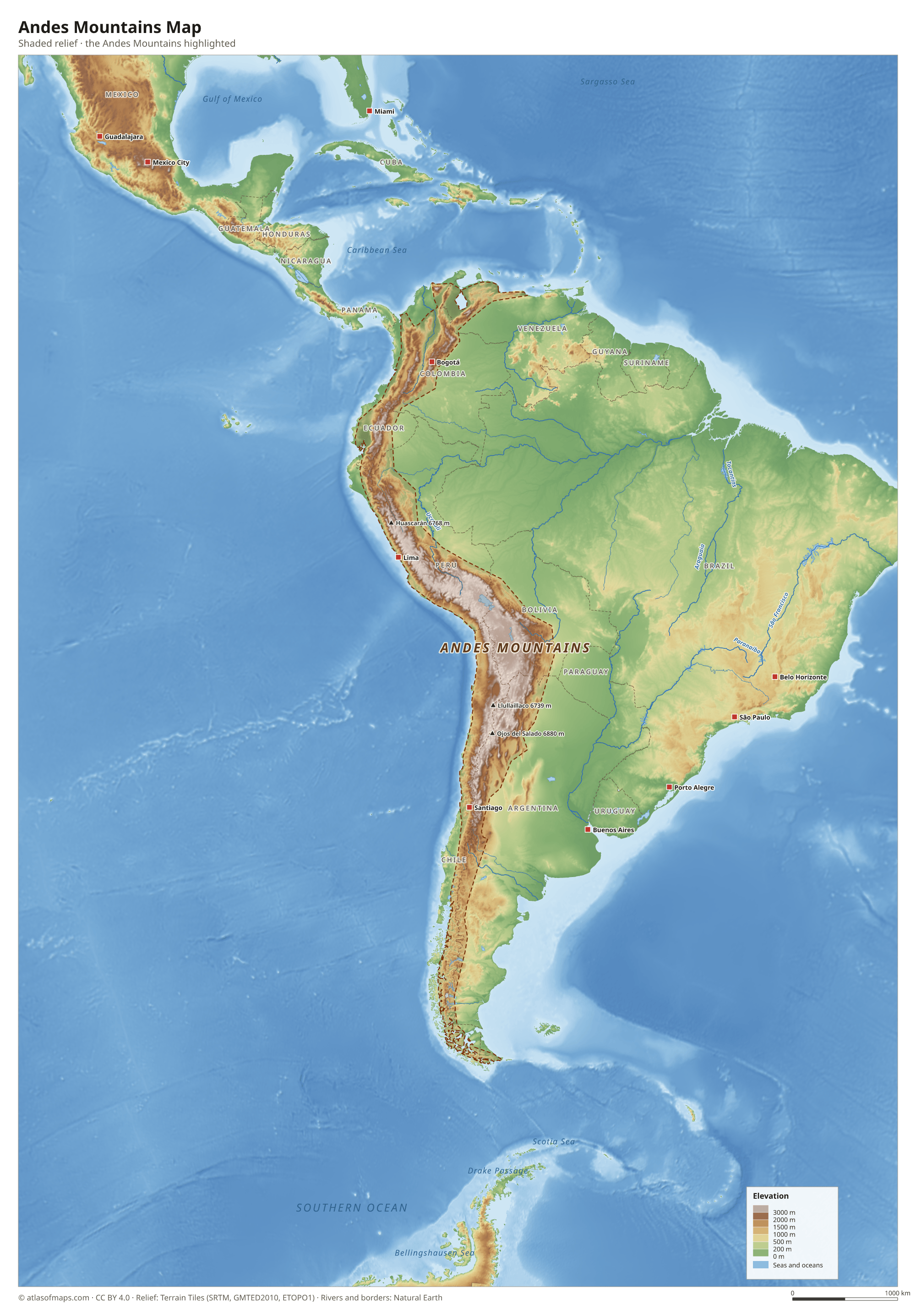 Andes Mountains Map