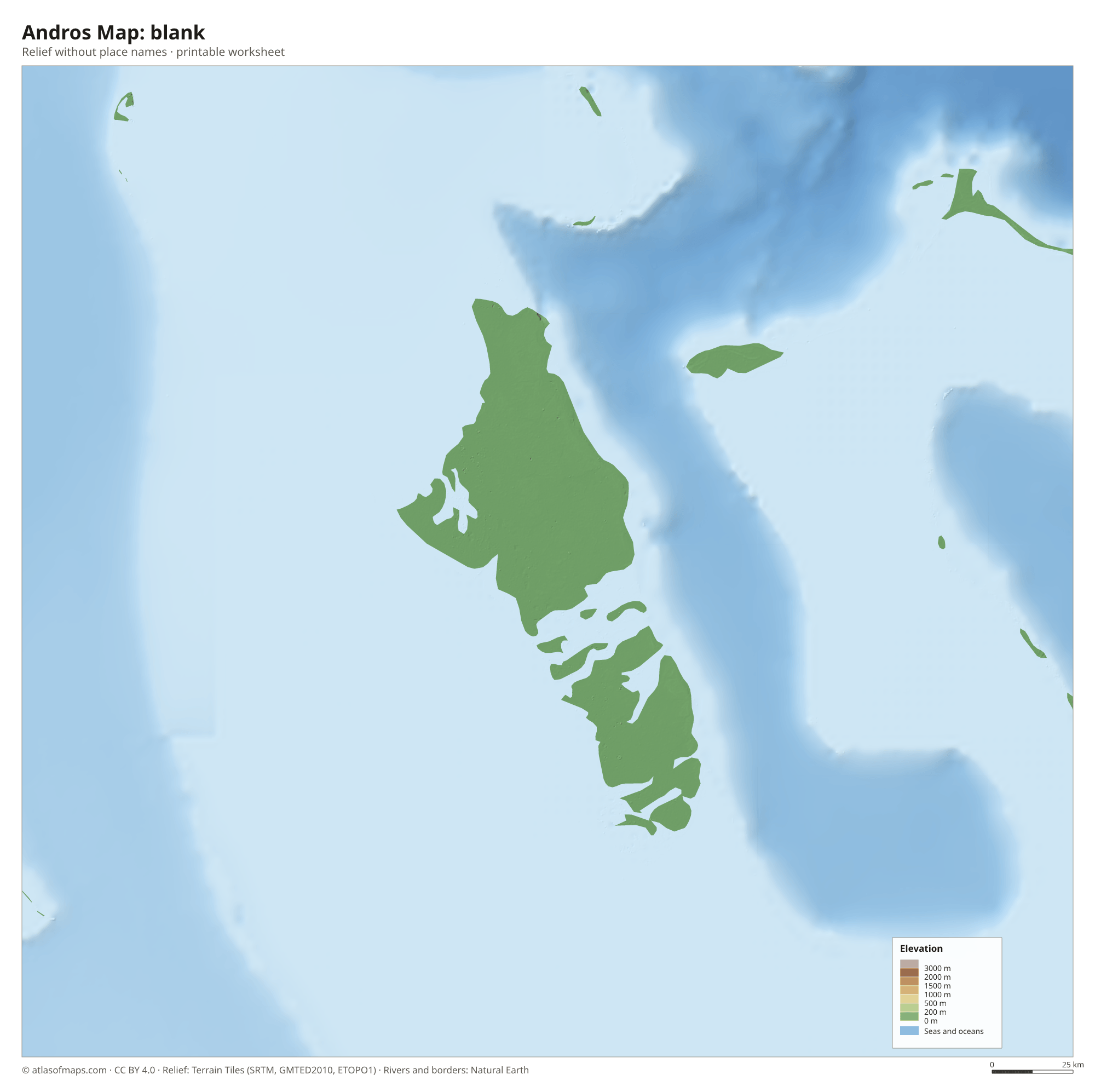 Andros Map without names