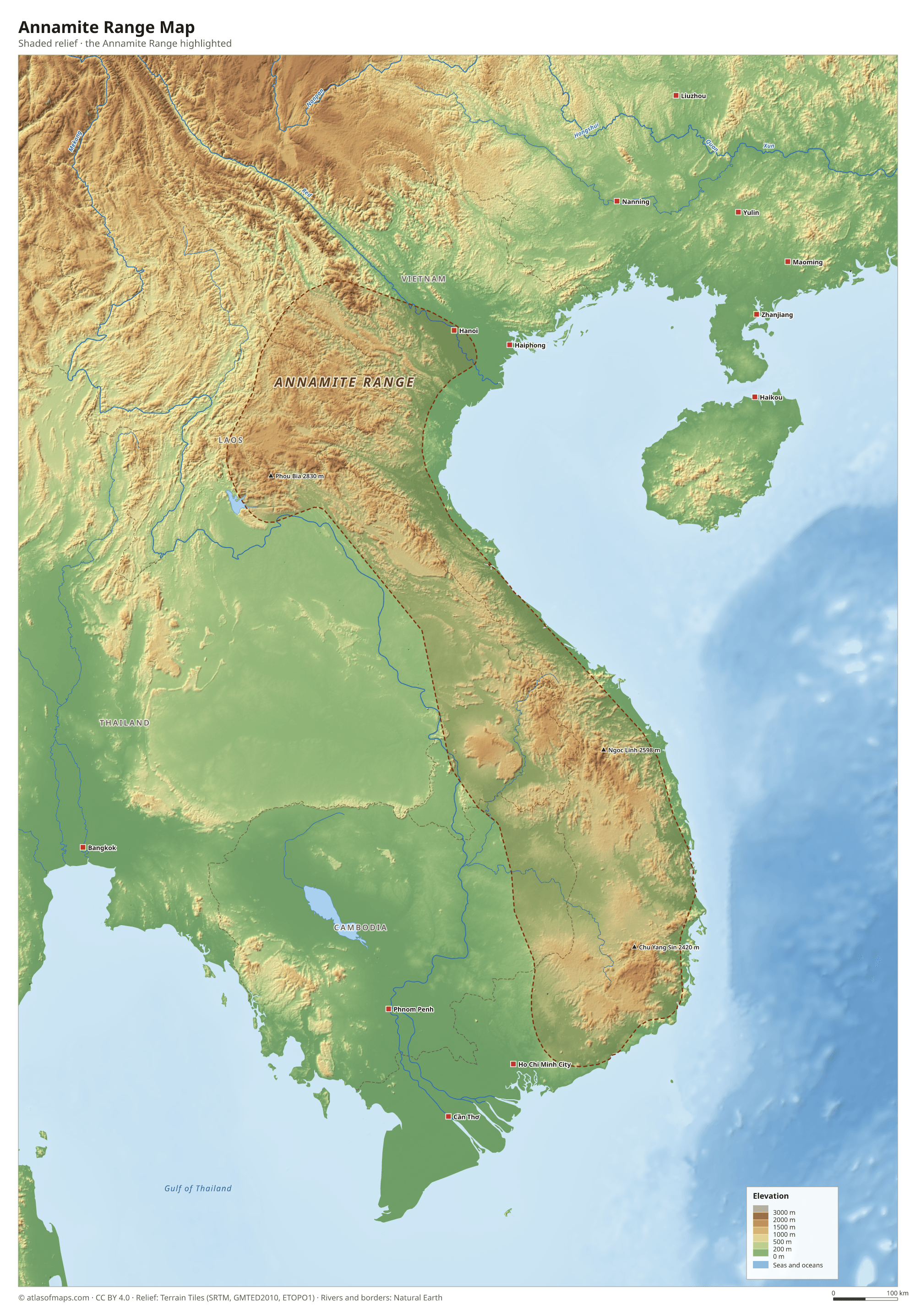 Annamite Range Map