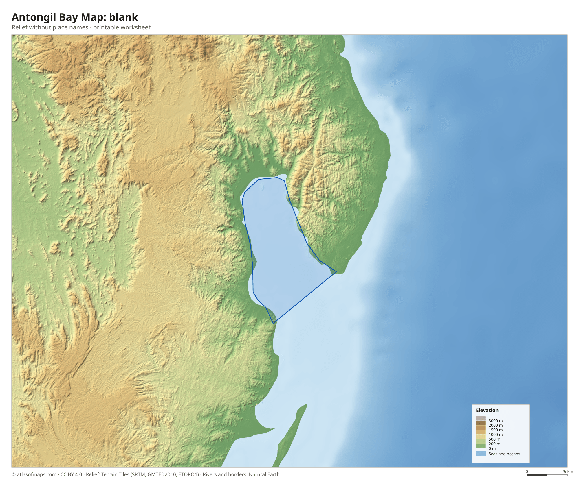 Antongil Bay Map without names