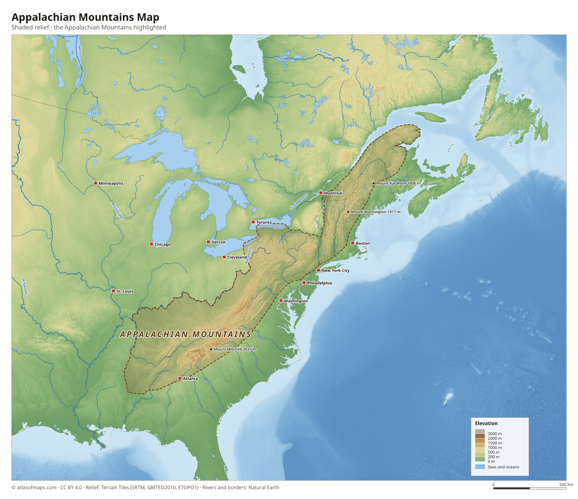 Appalachian Mountains Map