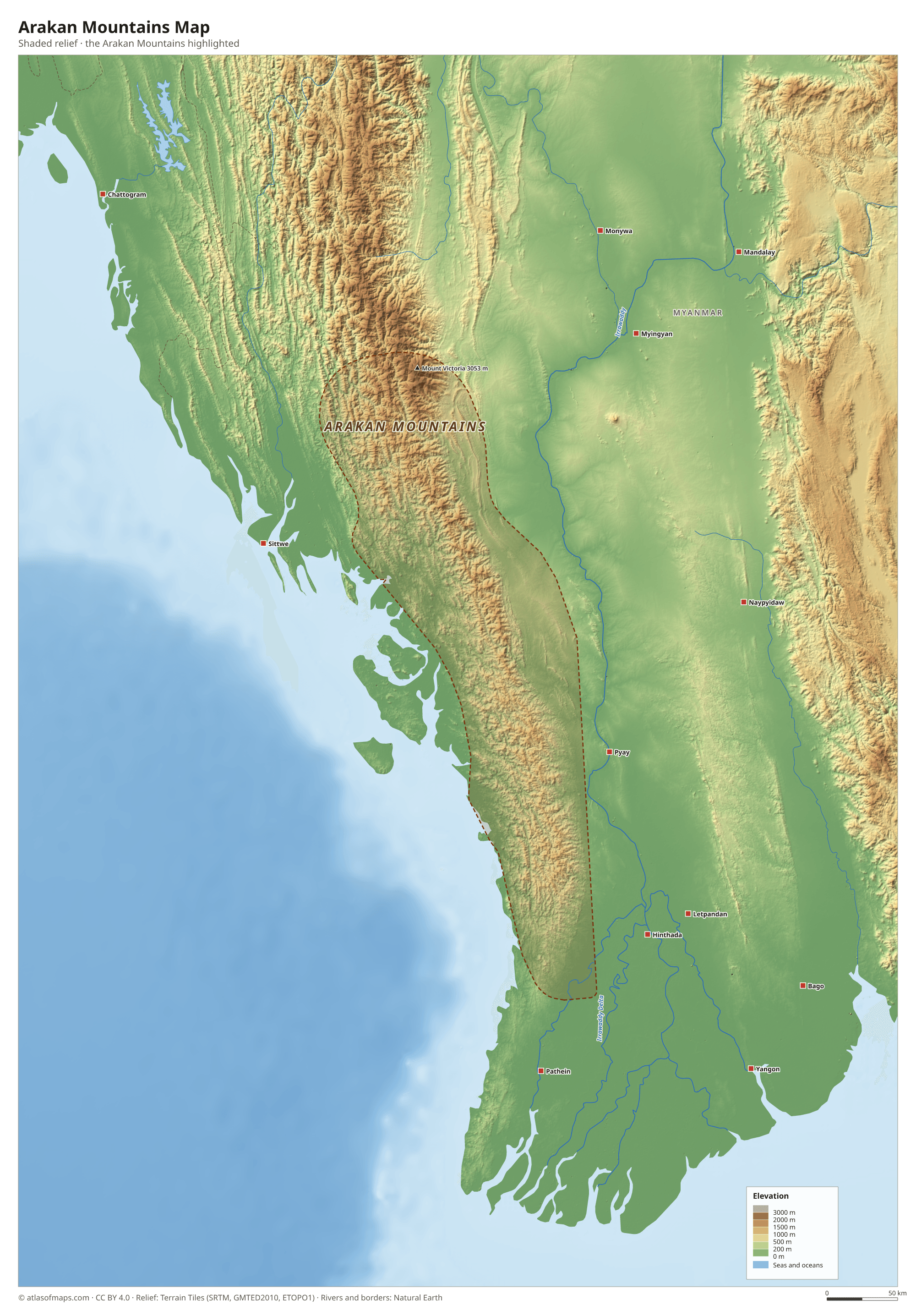 Arakan Mountains Map