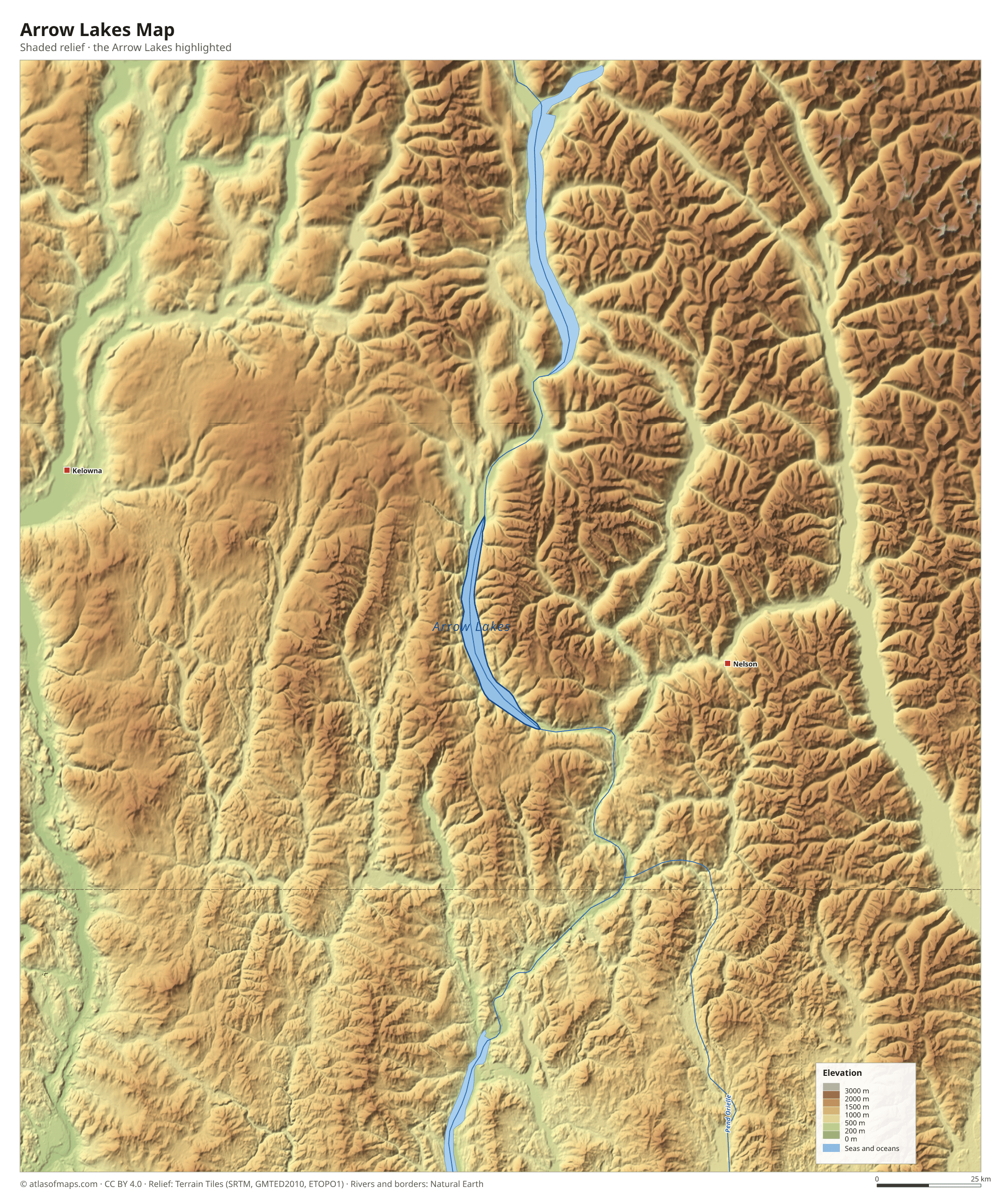Arrow Lakes Map