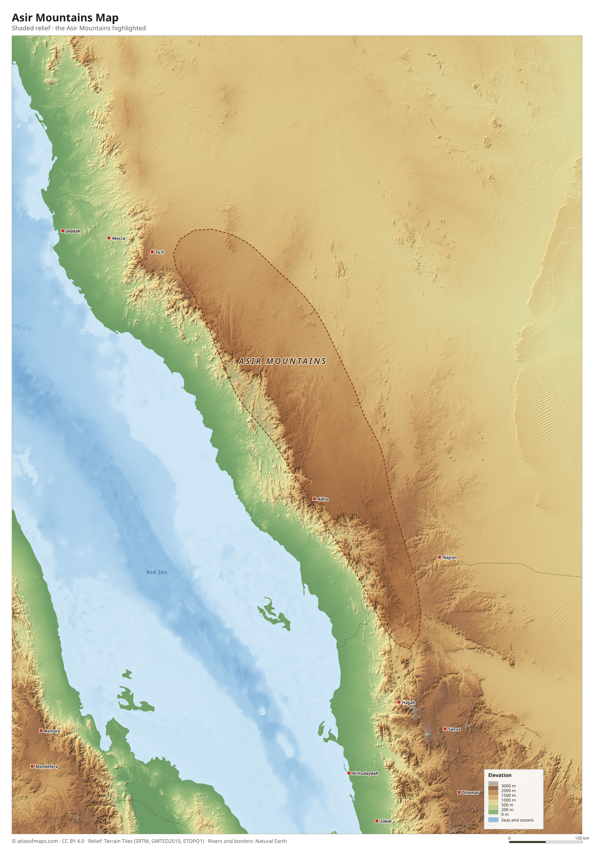 Asir Mountains Map