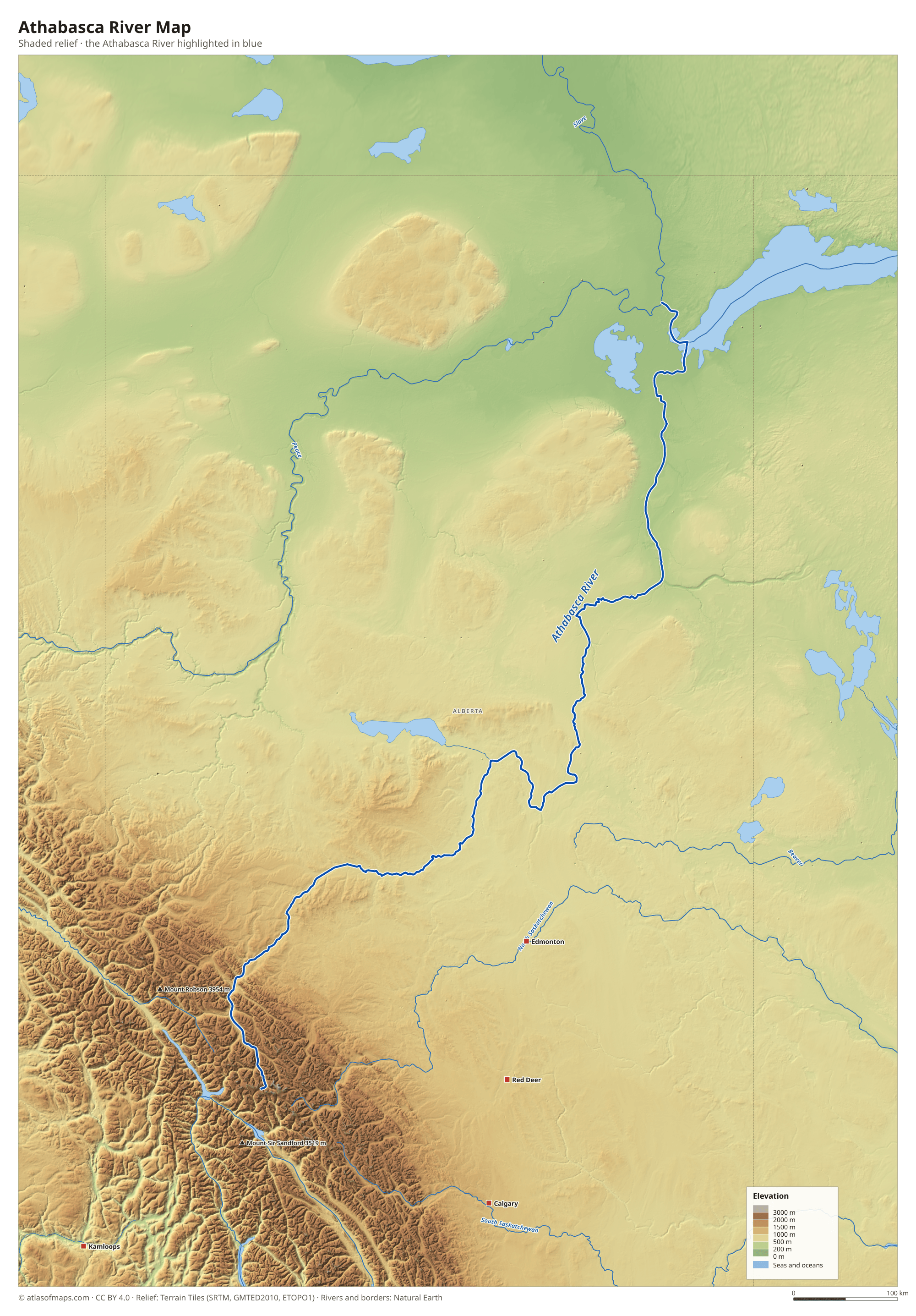 Athabasca River Map