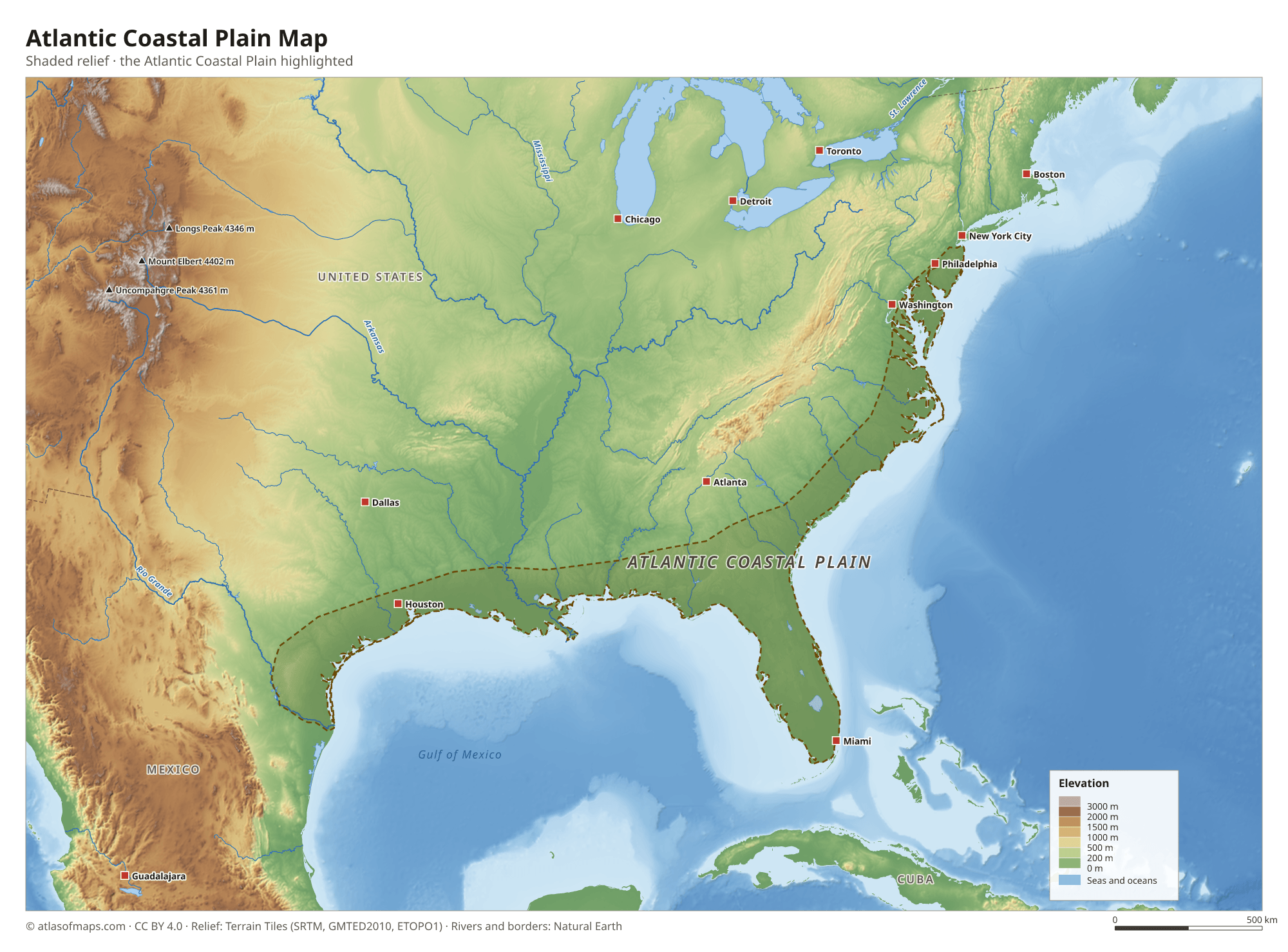 Atlantic Coastal Plain Map