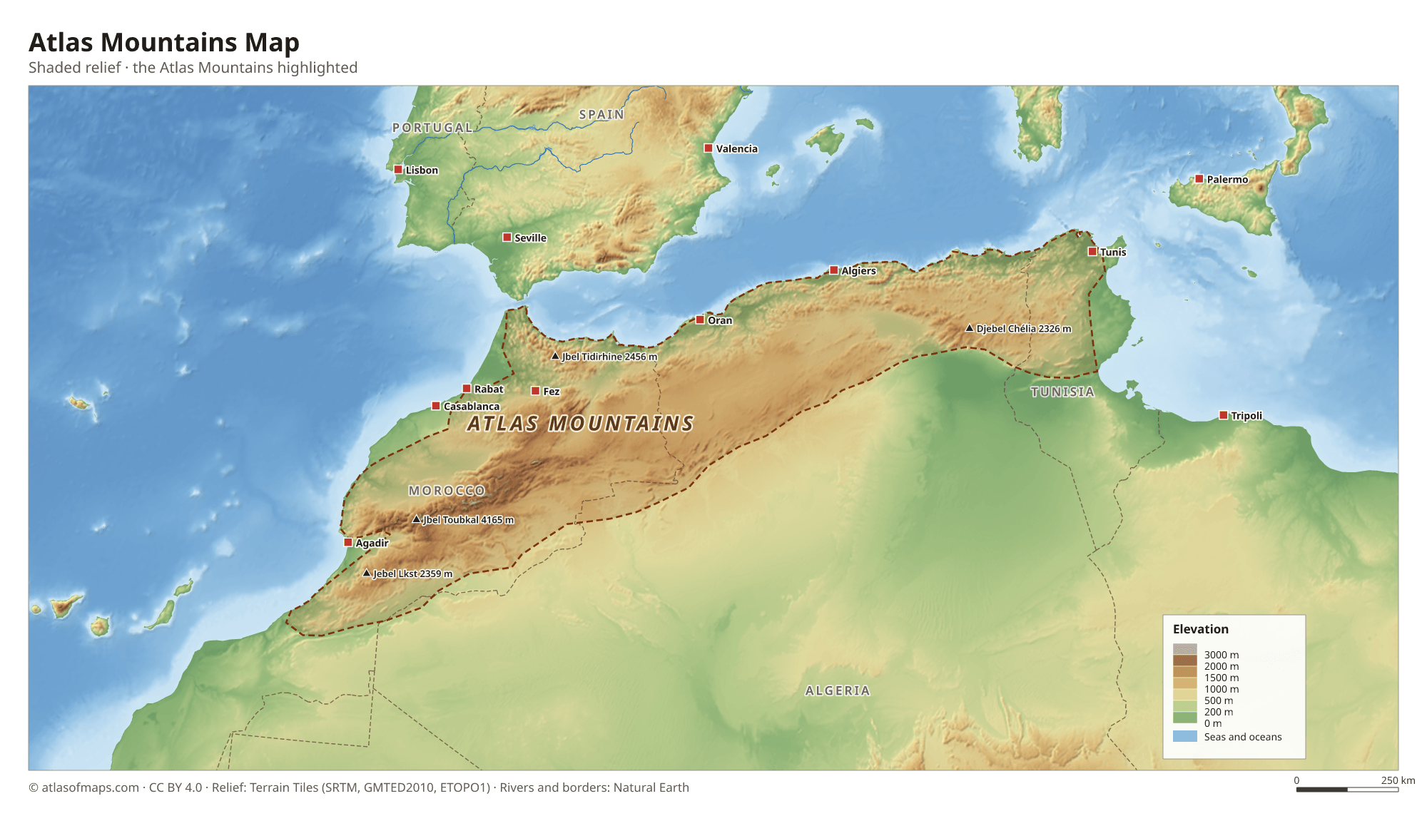 Atlas Mountains Map