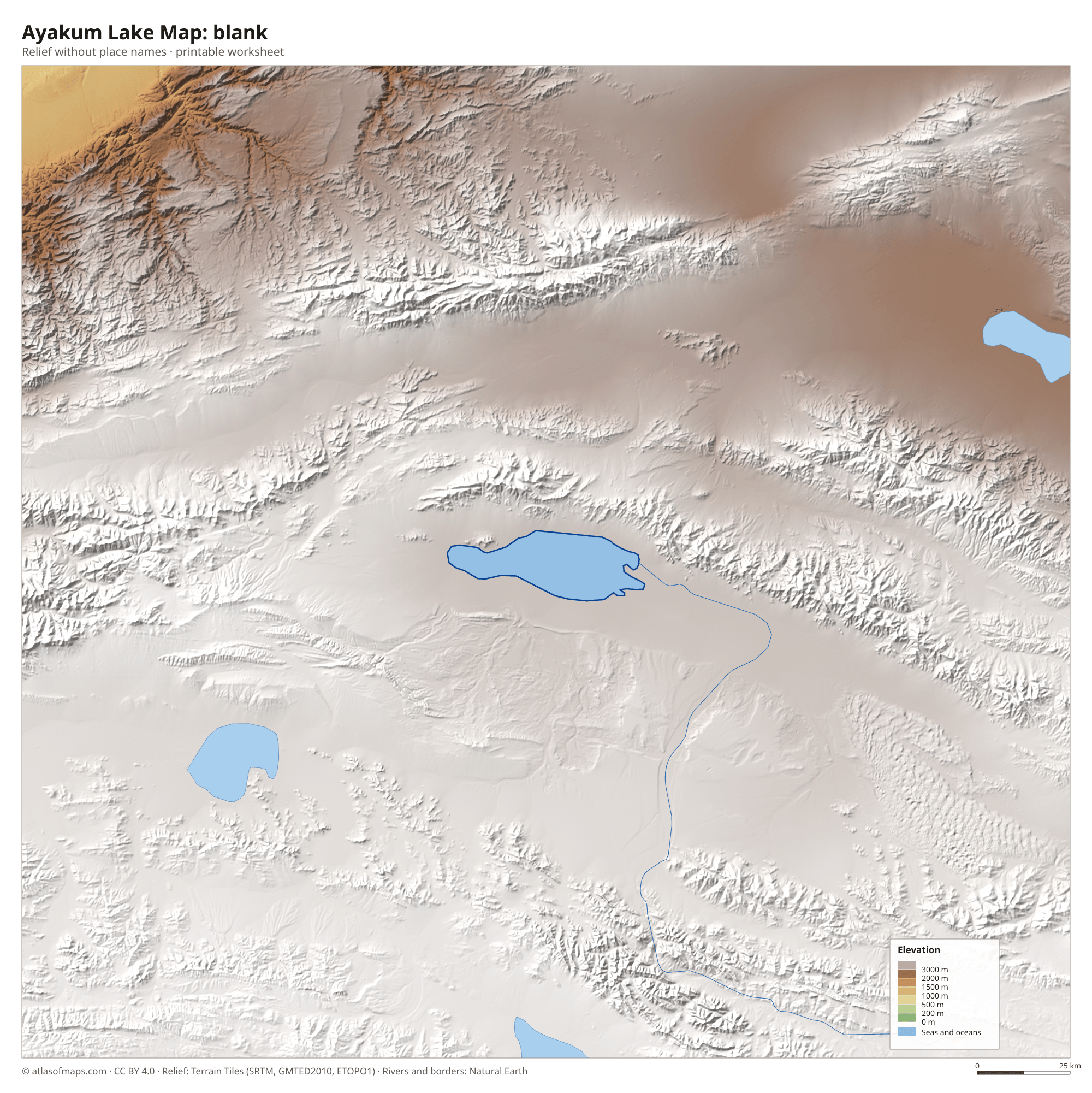 Ayakum Lake Map without names