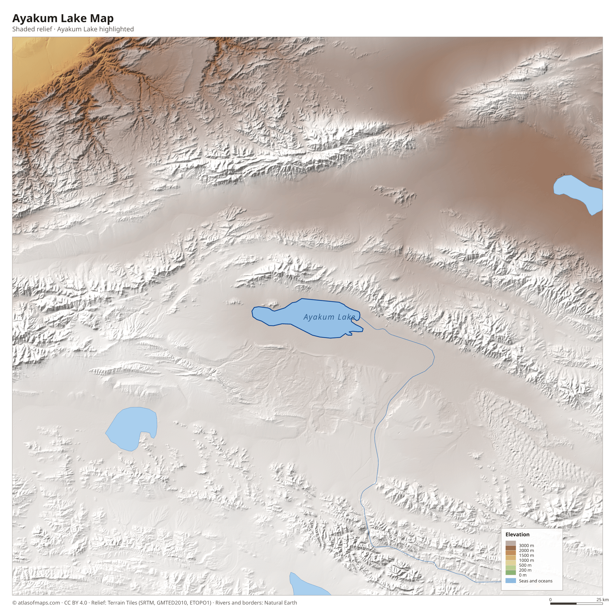 Ayakum Lake Map