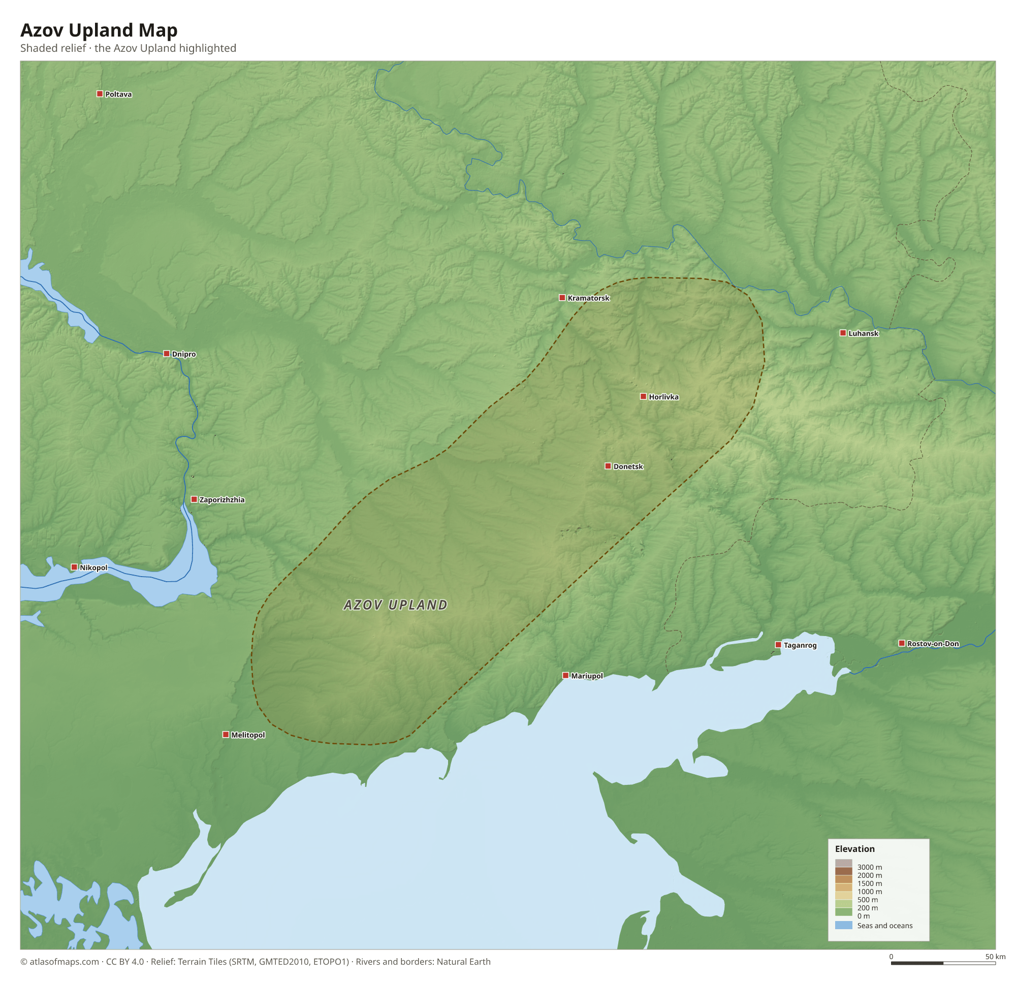 Azov Upland Map