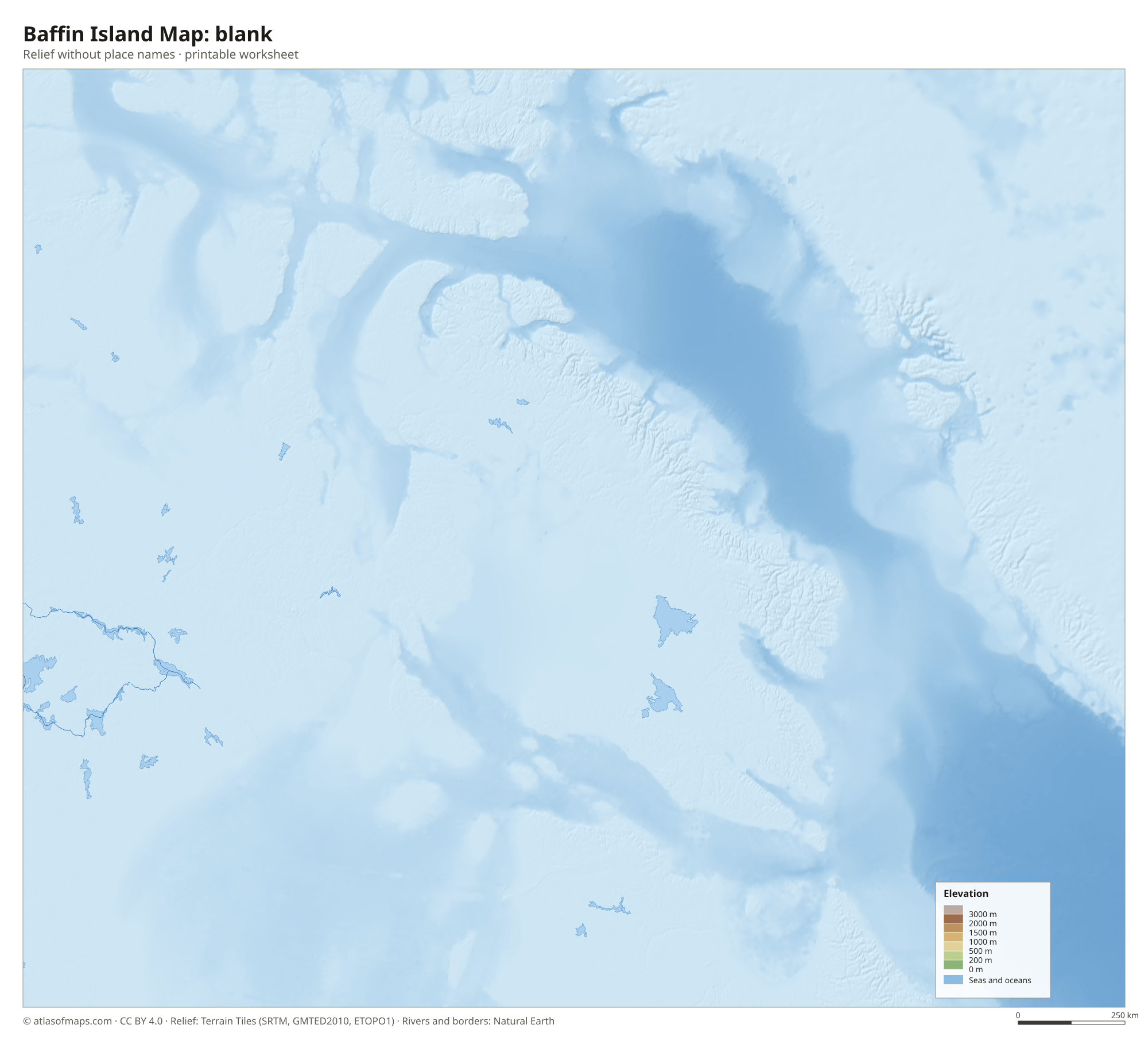 Baffin Island Map without names