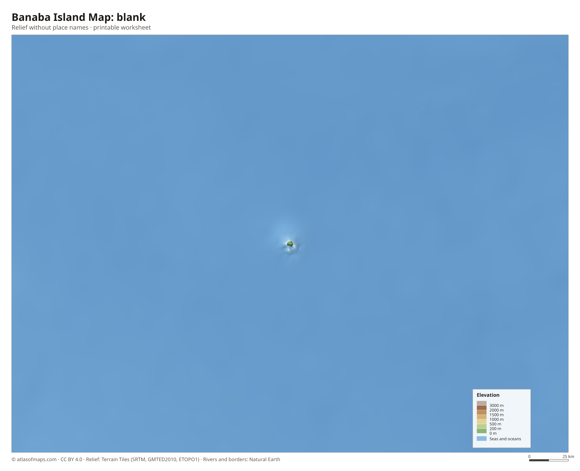 Banaba Island Map without names