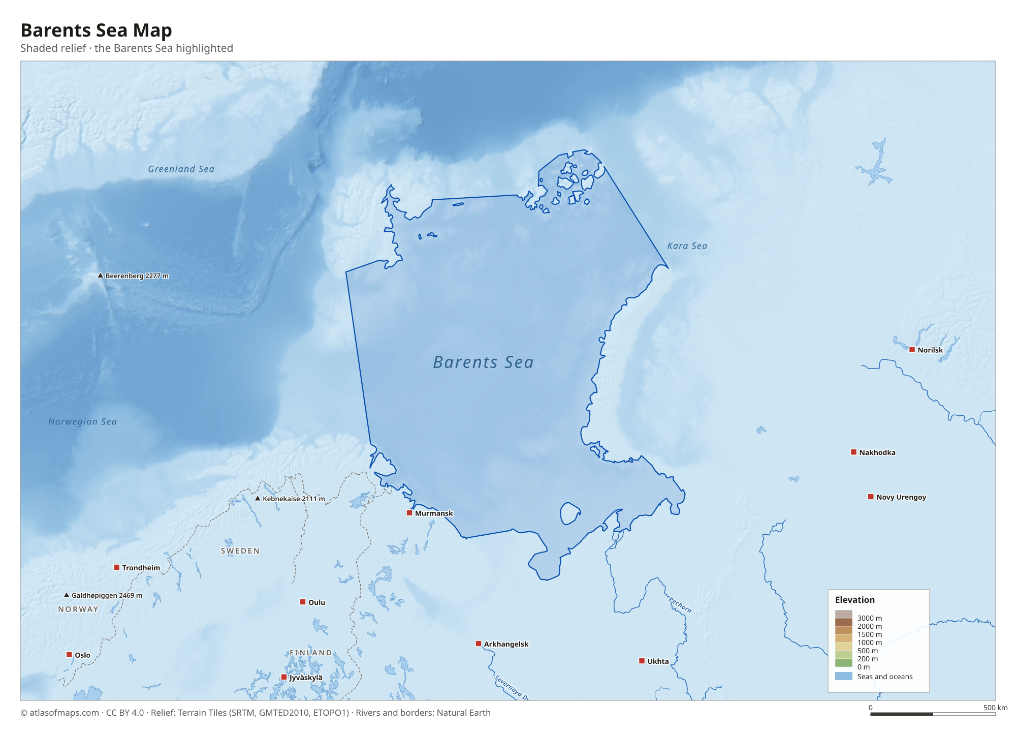 Barents Sea Map