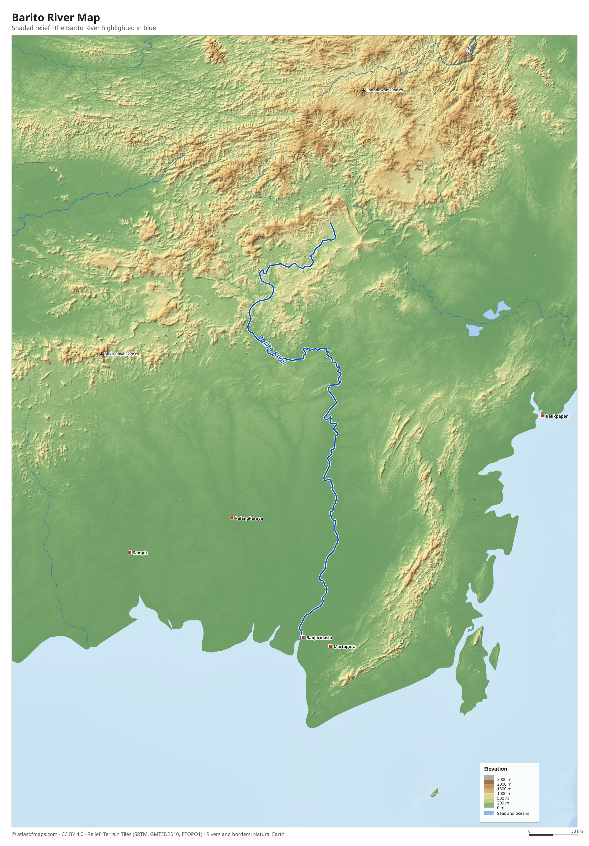 Barito River Map