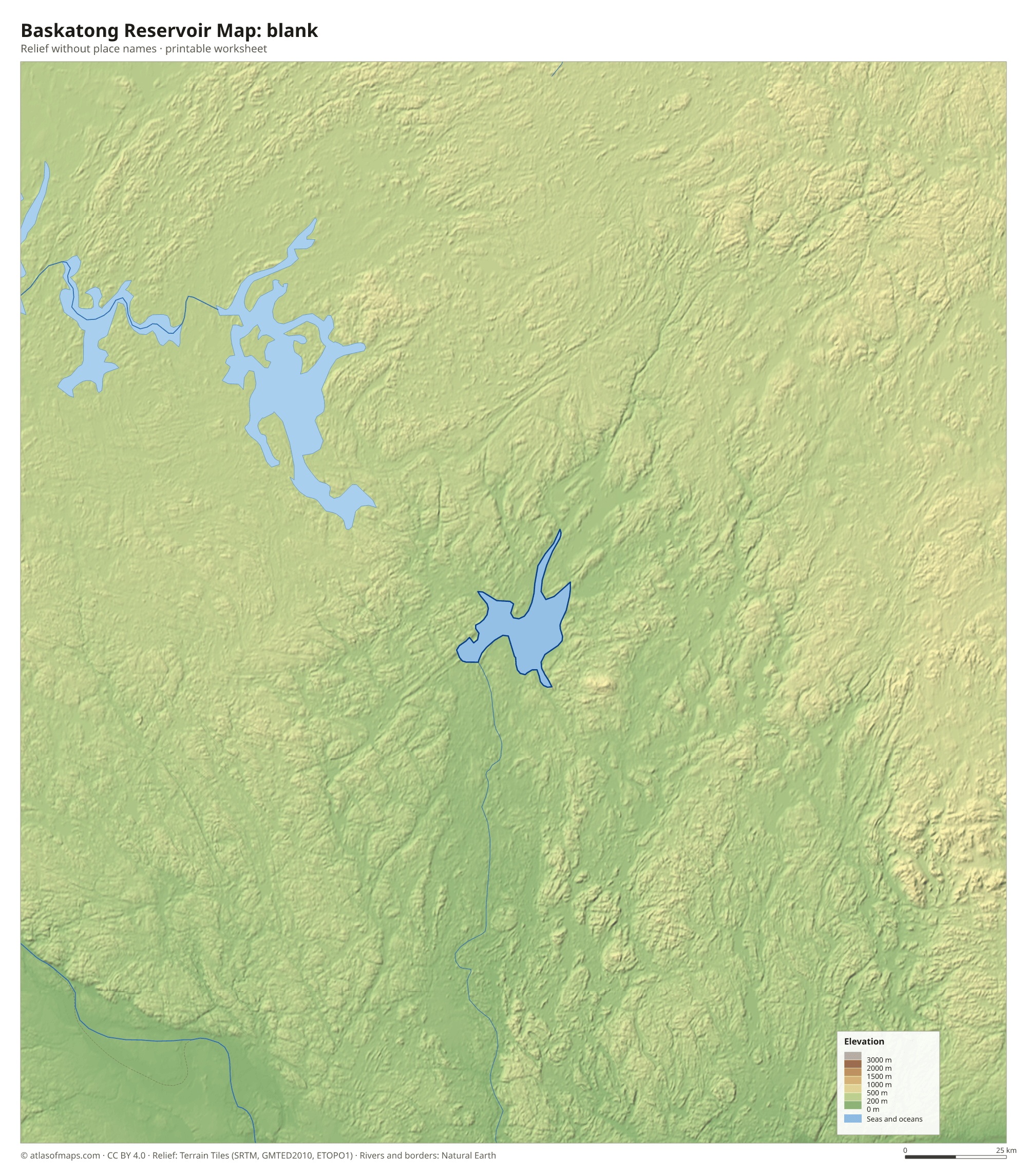 Baskatong Reservoir Map without names
