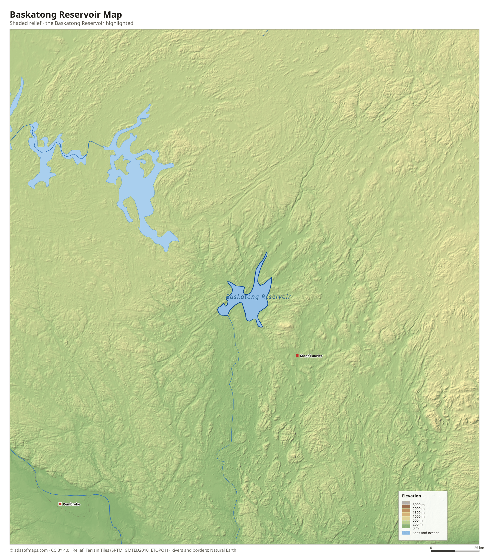 Baskatong Reservoir Map