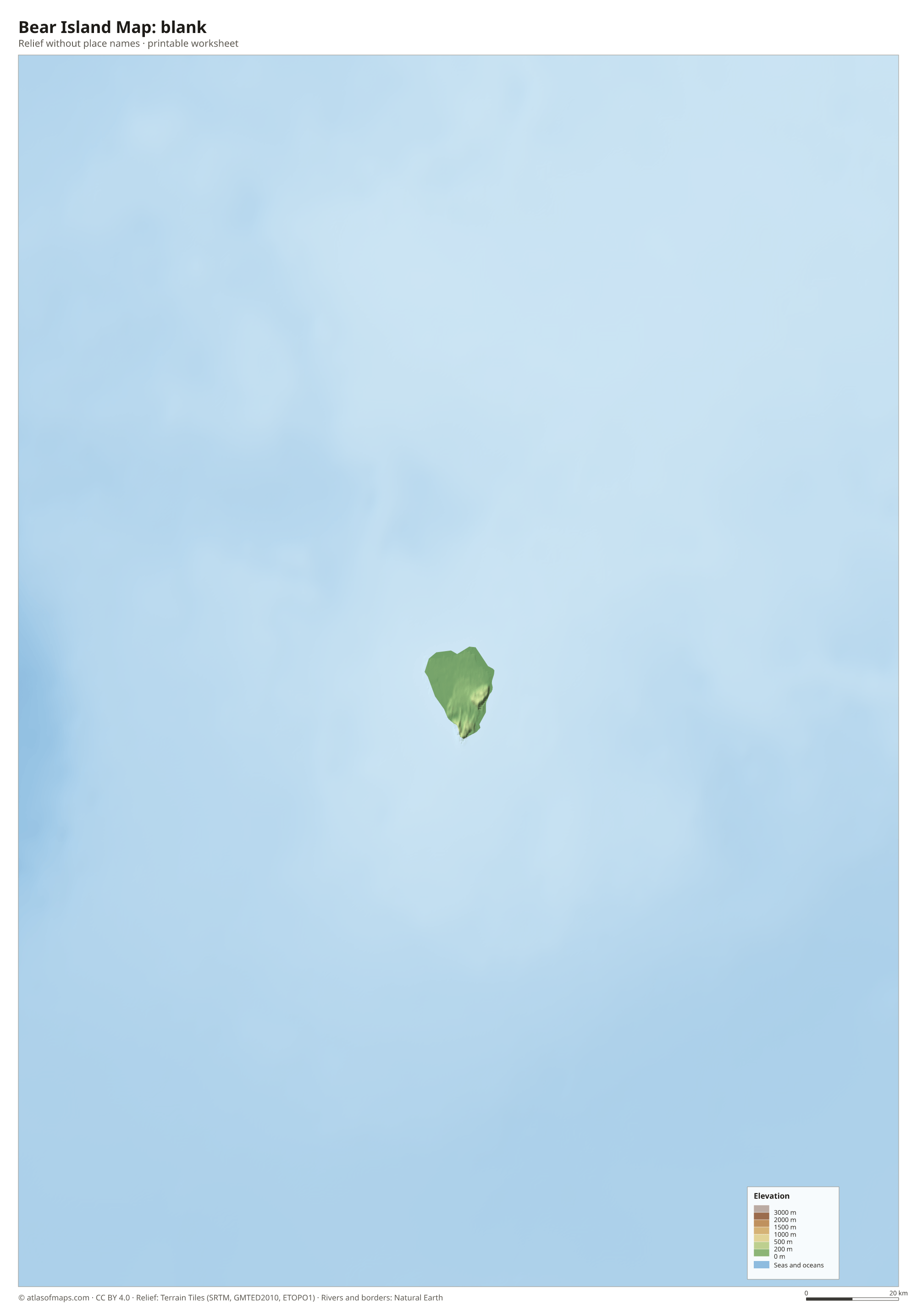 Bear Island Map without names