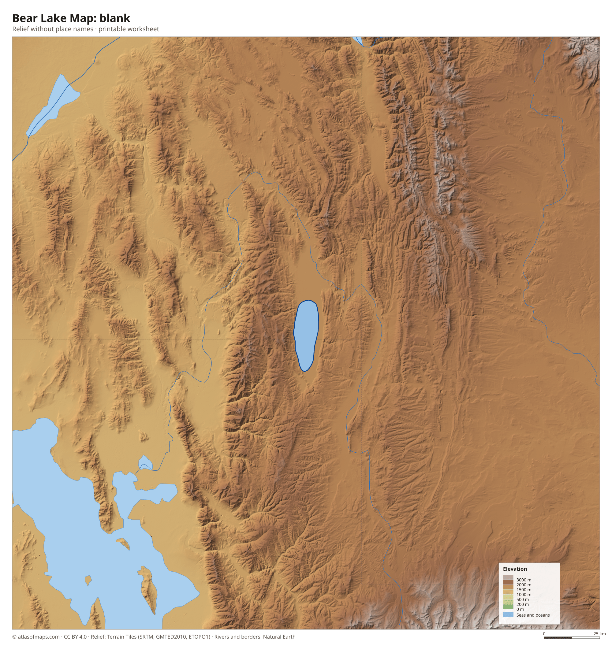 Bear Lake Map without names