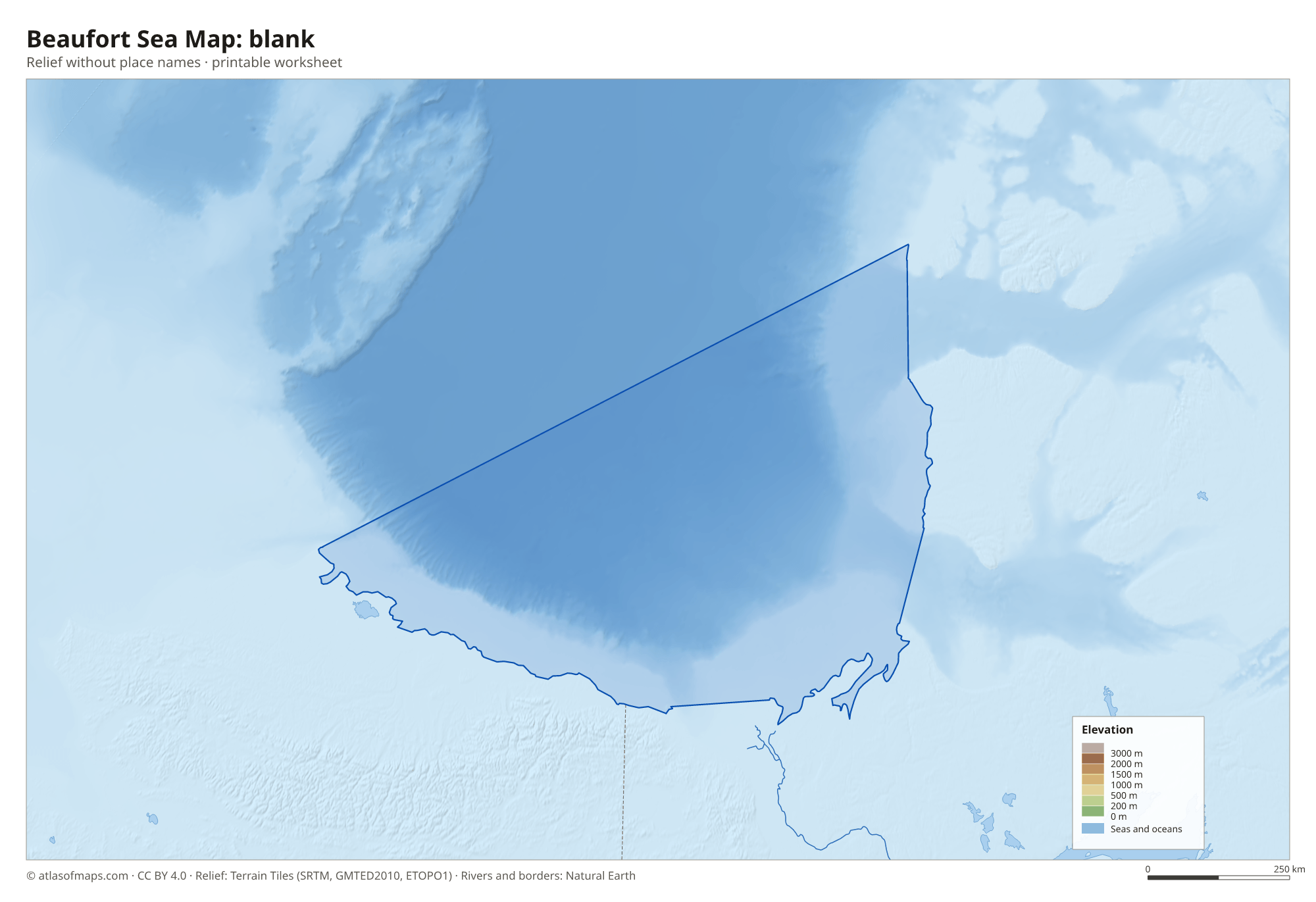 Beaufort Sea Map without names