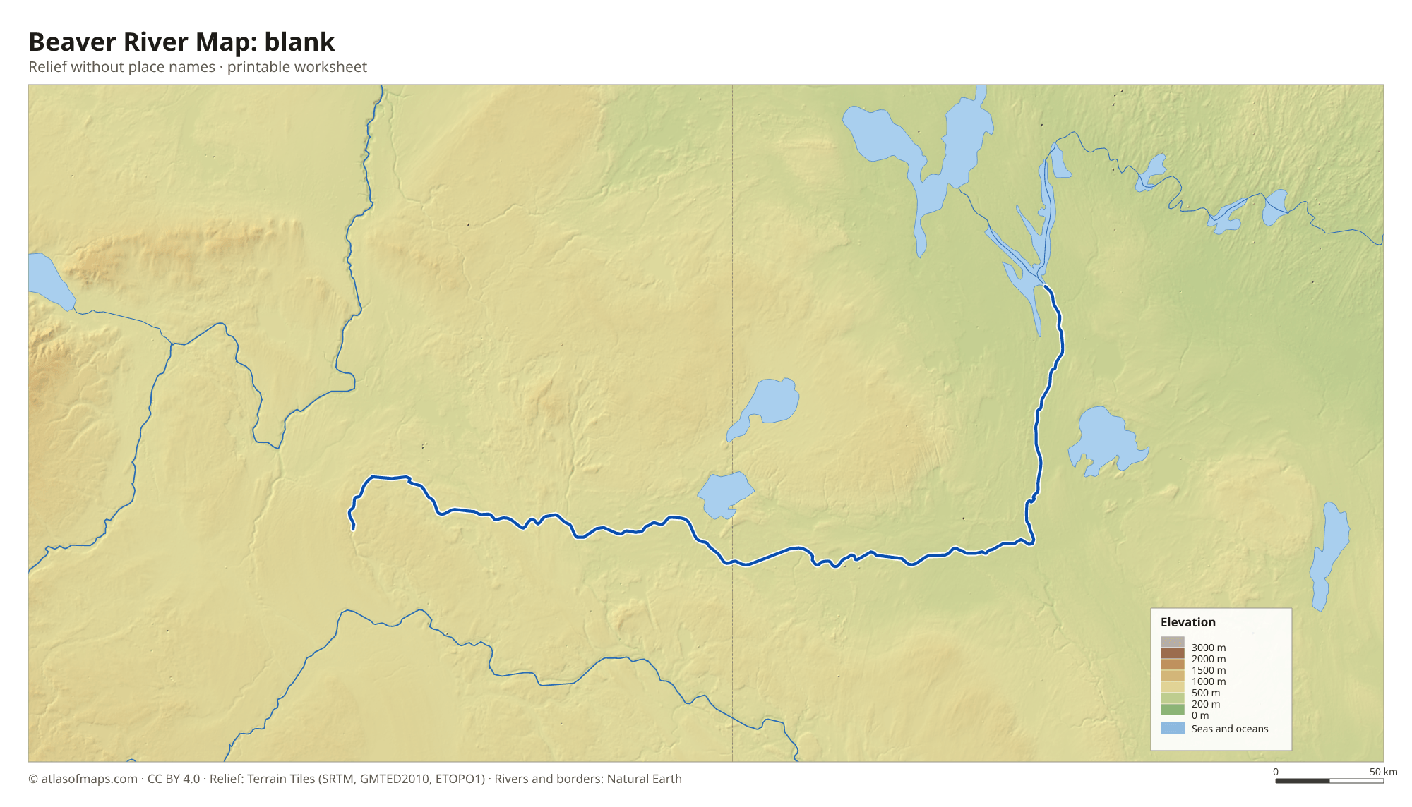 Beaver River Map without names