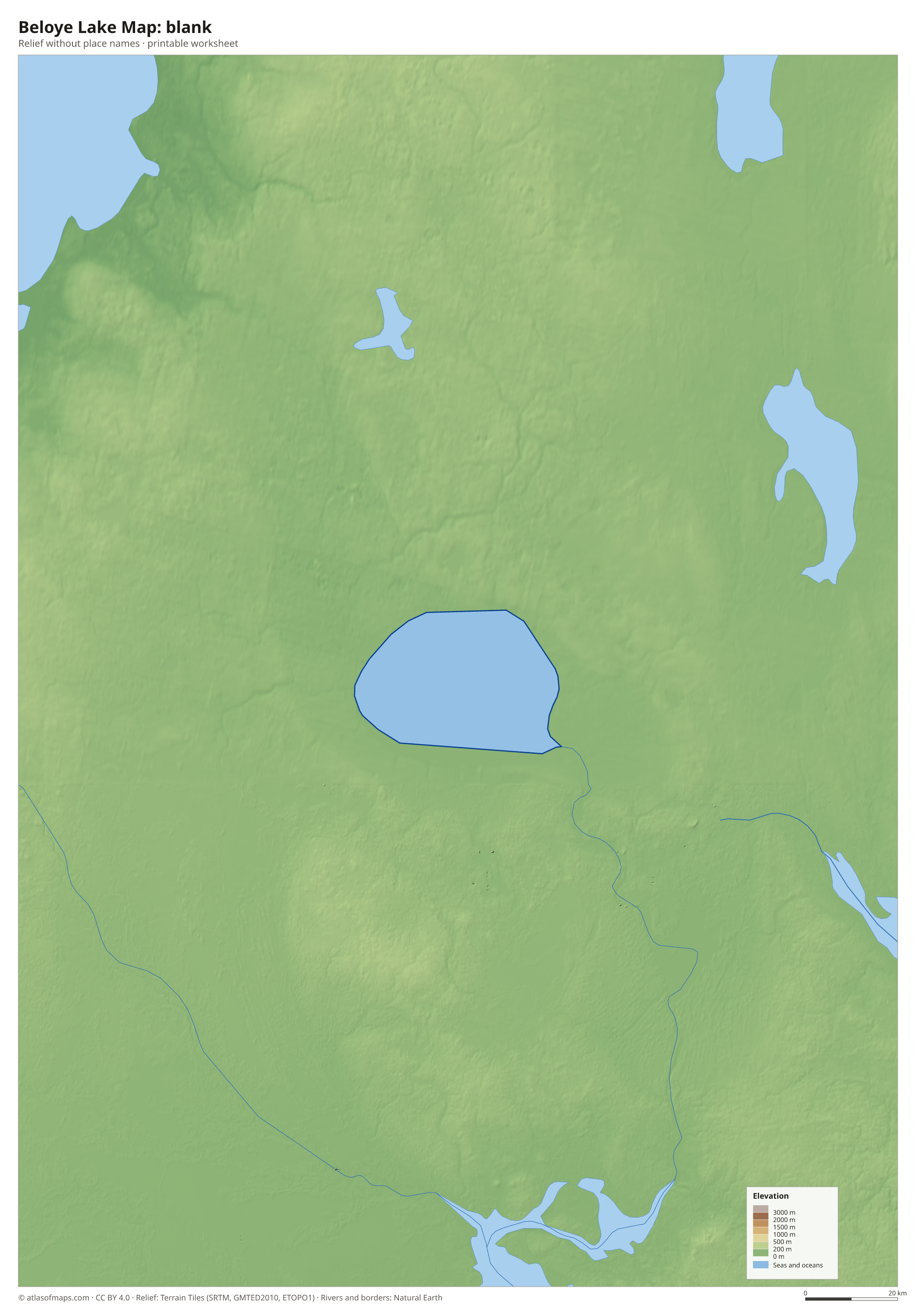 Beloye Lake Map without names