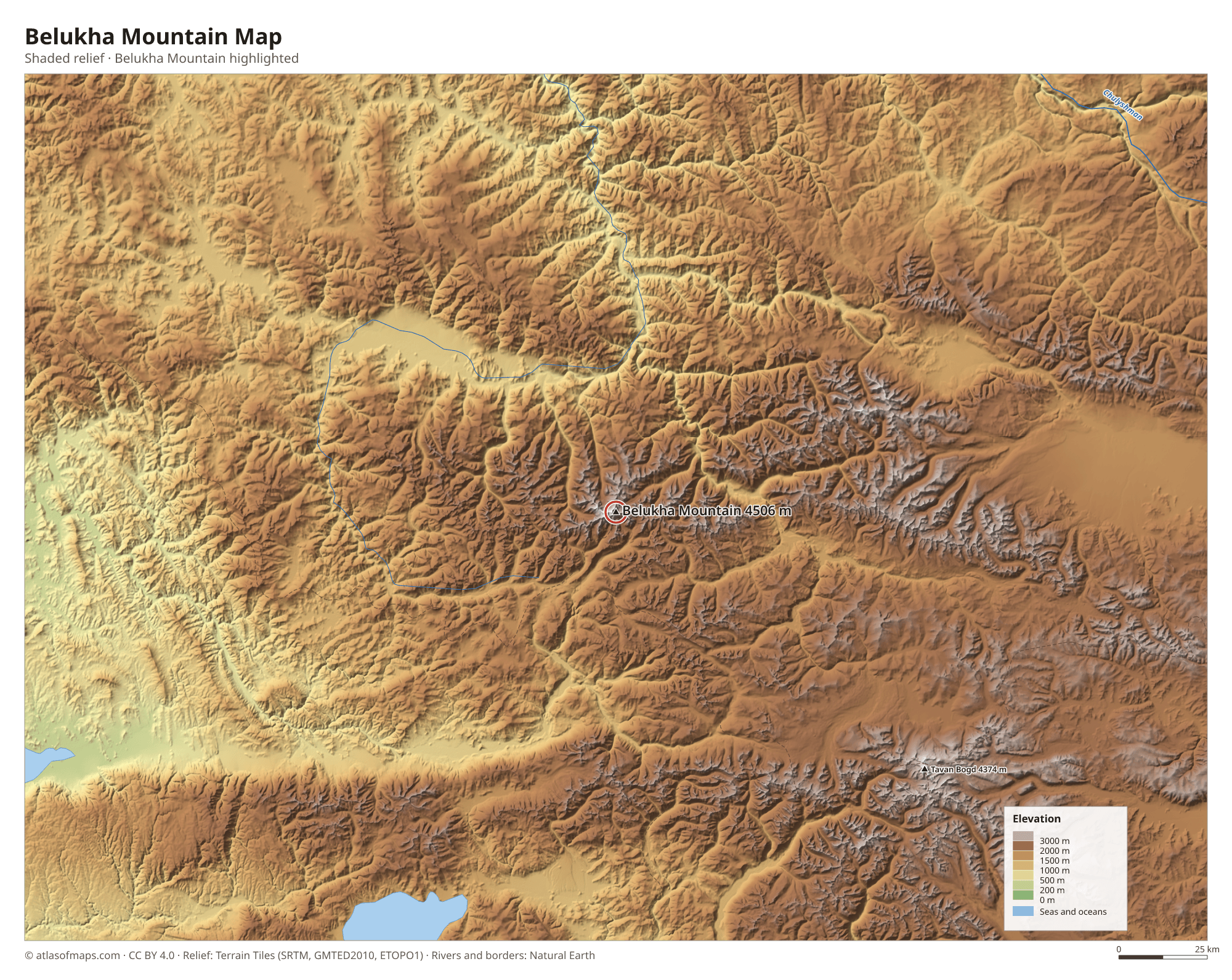 Belukha Mountain Map