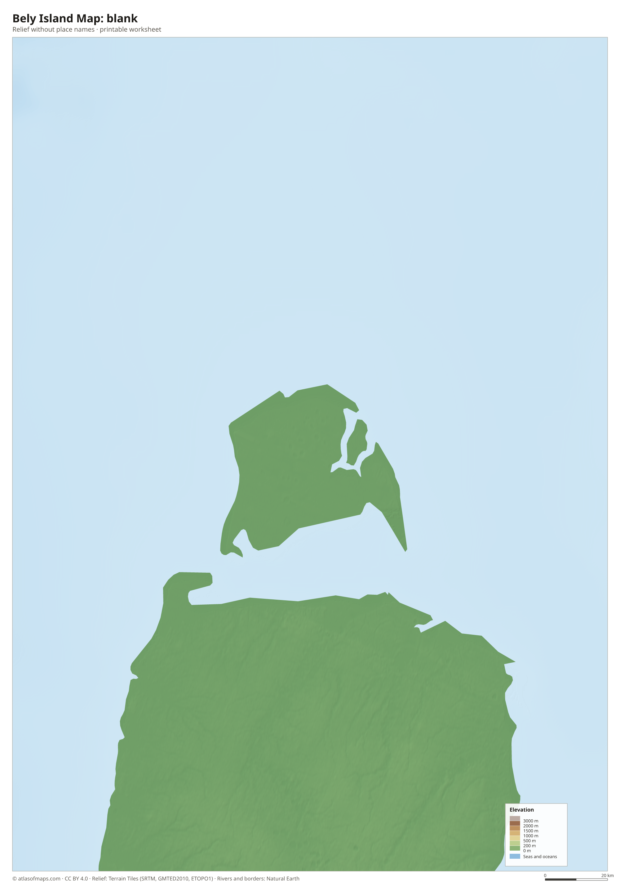 Bely Island Map without names