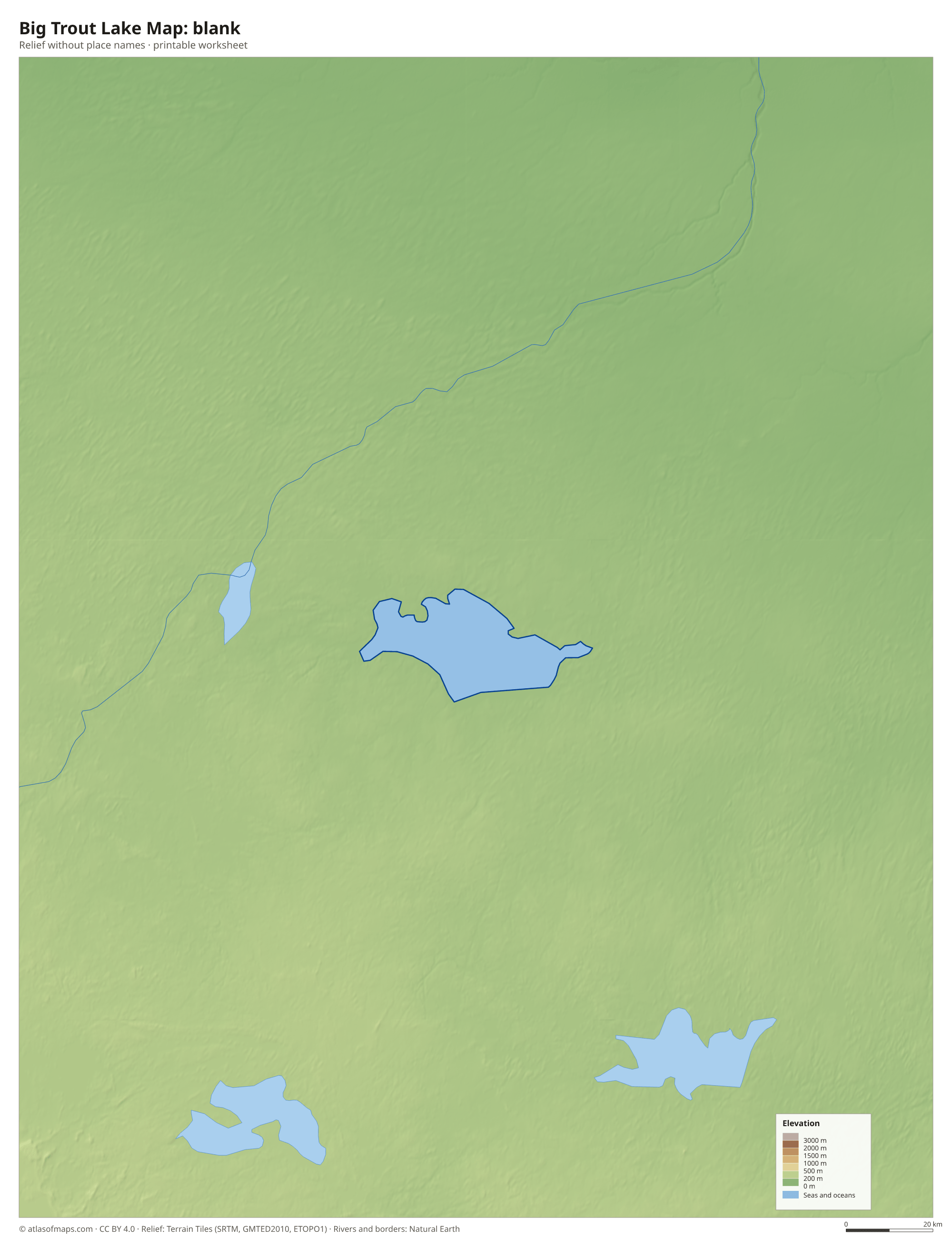 Big Trout Lake Map without names