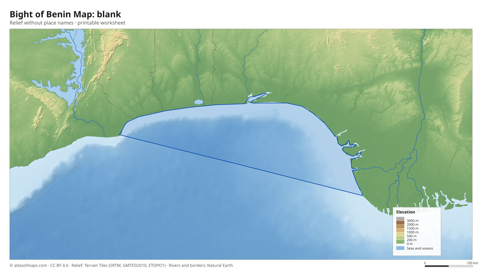 Bight of Benin Map without names