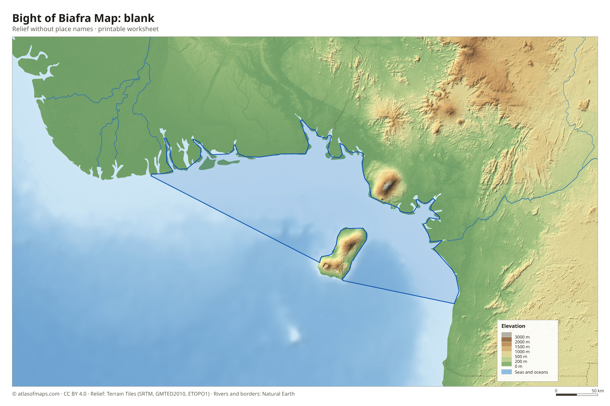 Bight of Biafra Map without names