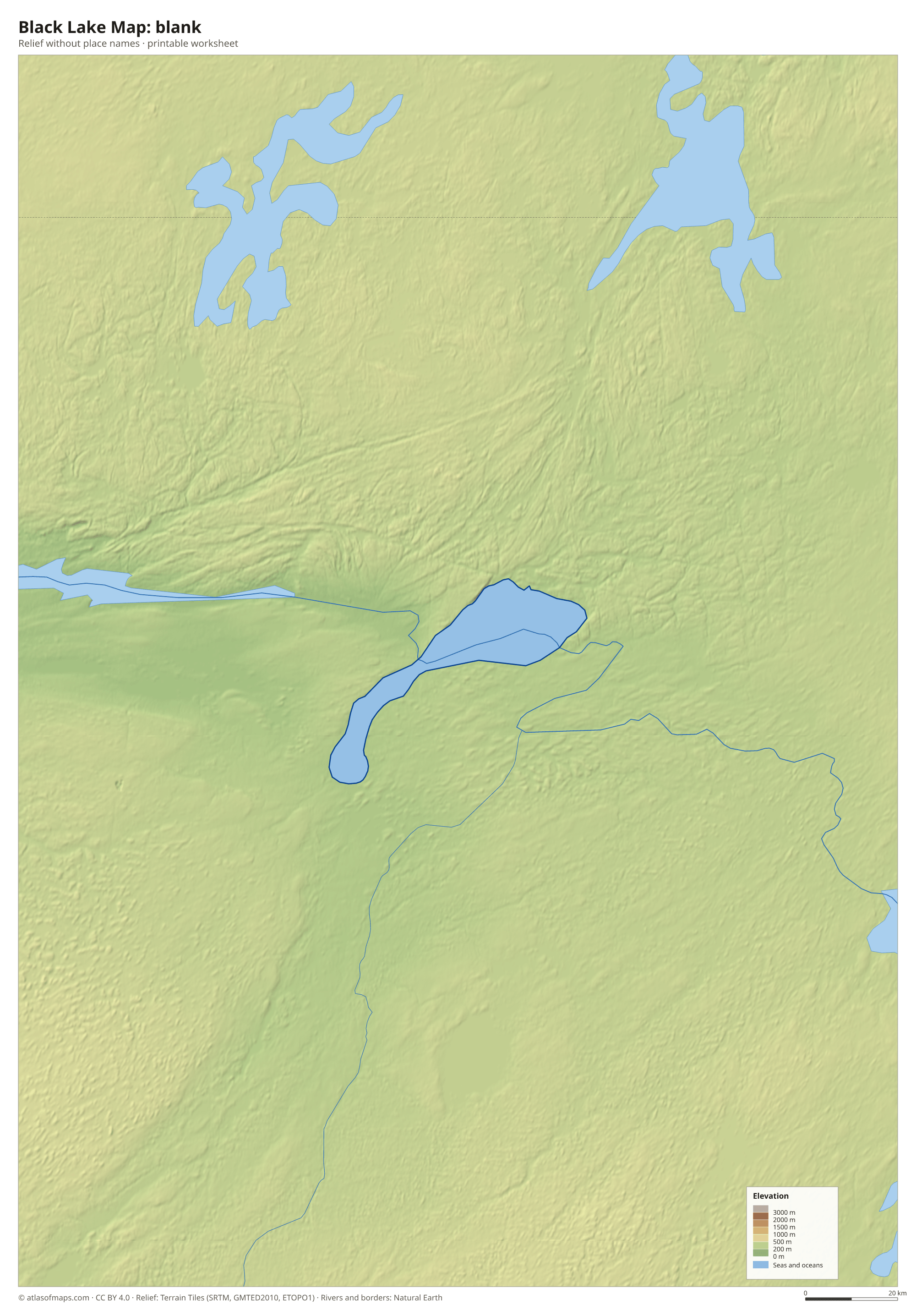Black Lake Map without names