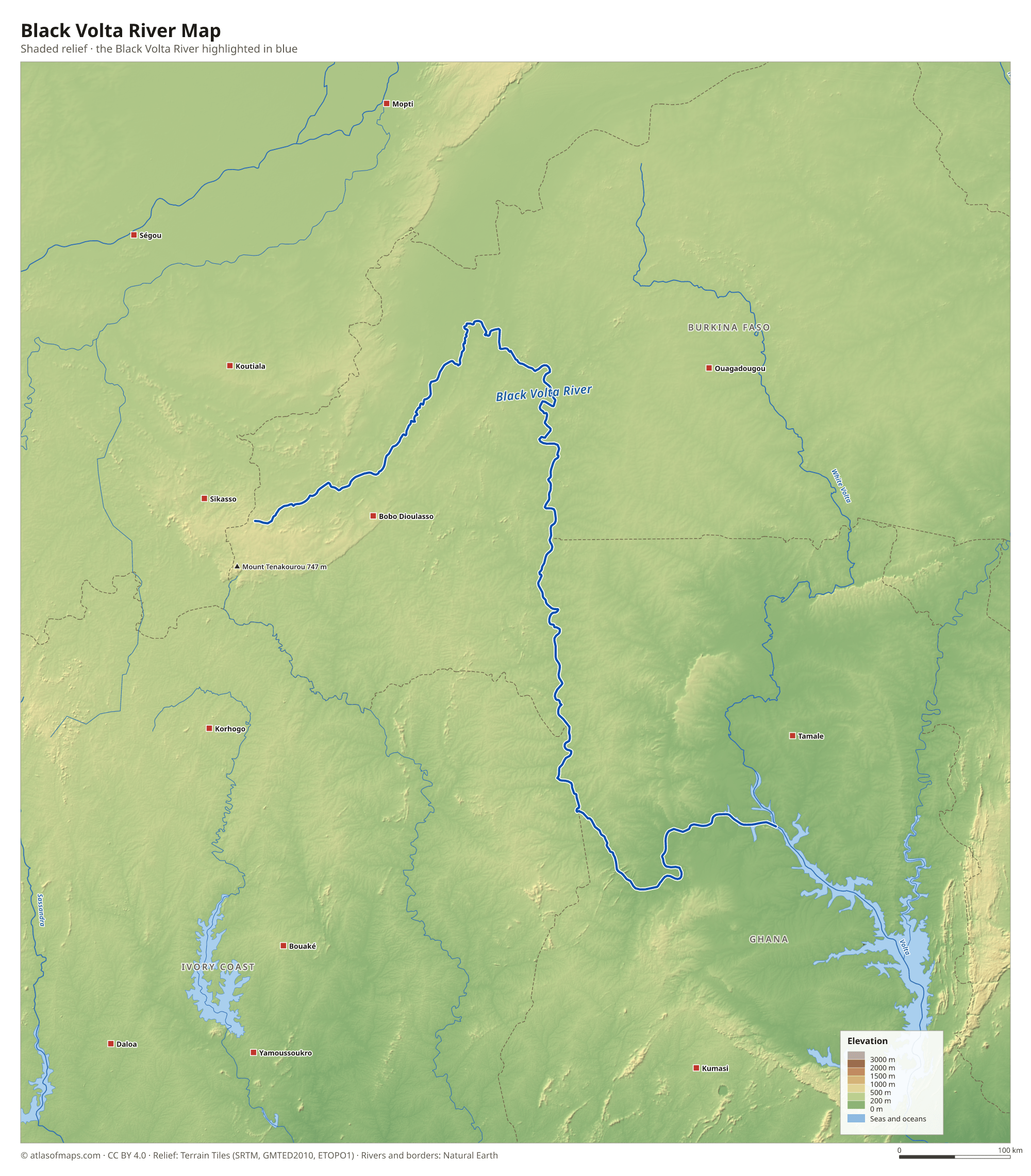 Black Volta River Map