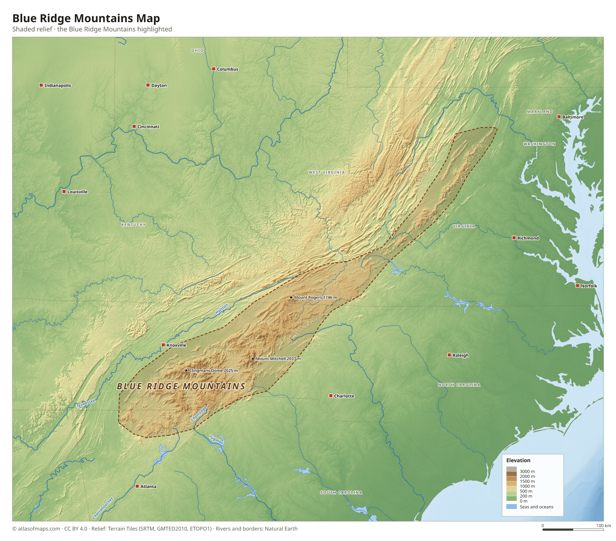 Blue Ridge Mountains Map