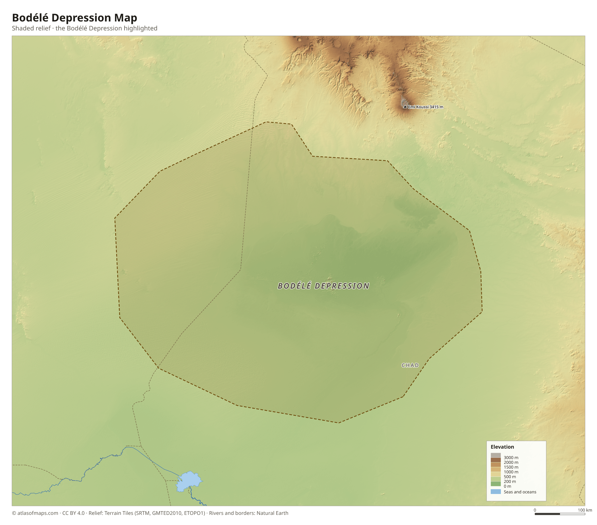 Bodélé Depression Map