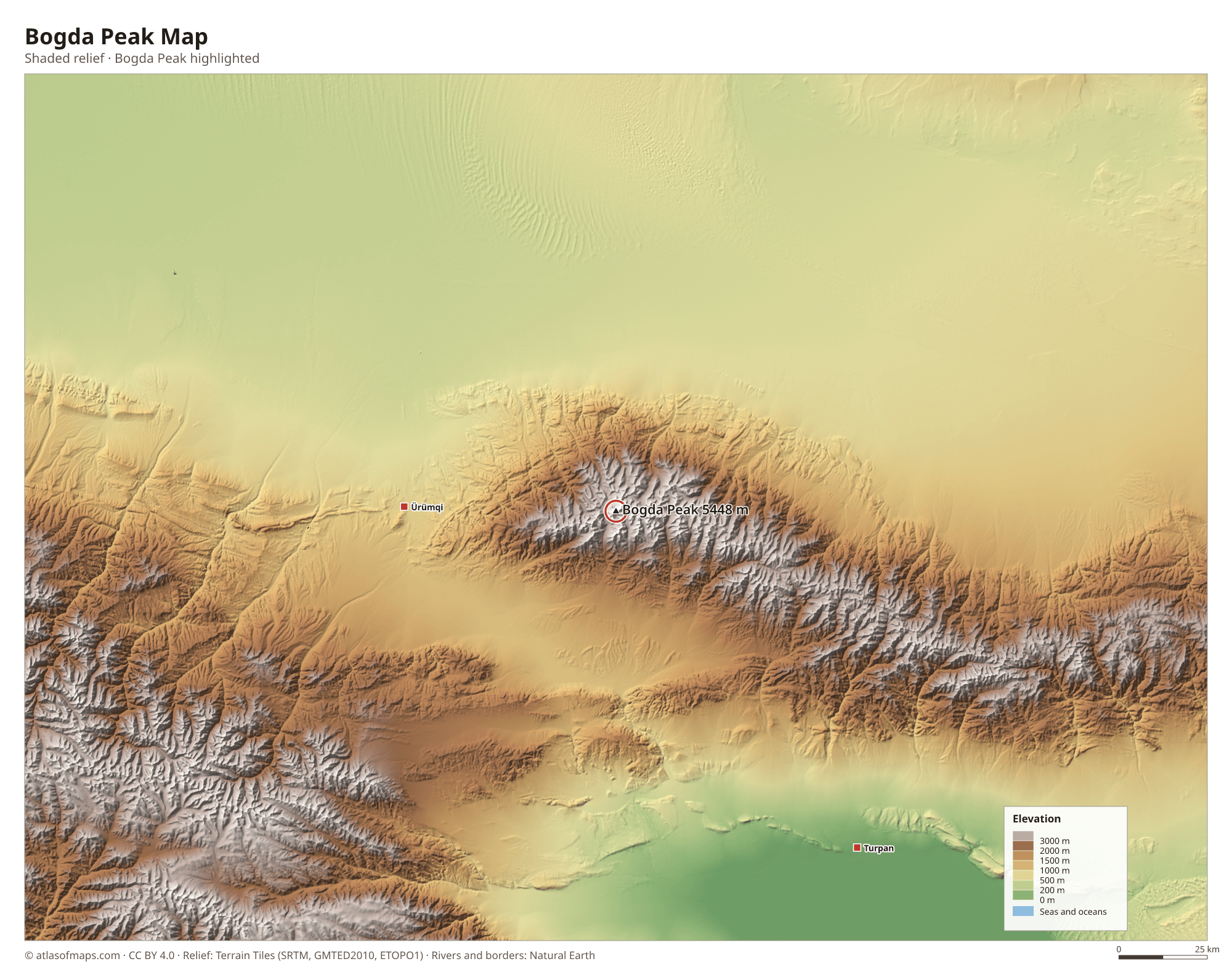 Bogda Peak Map