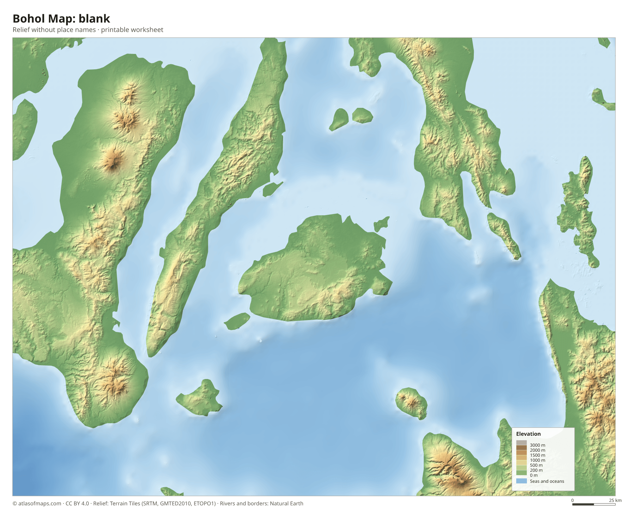 Bohol Map without names