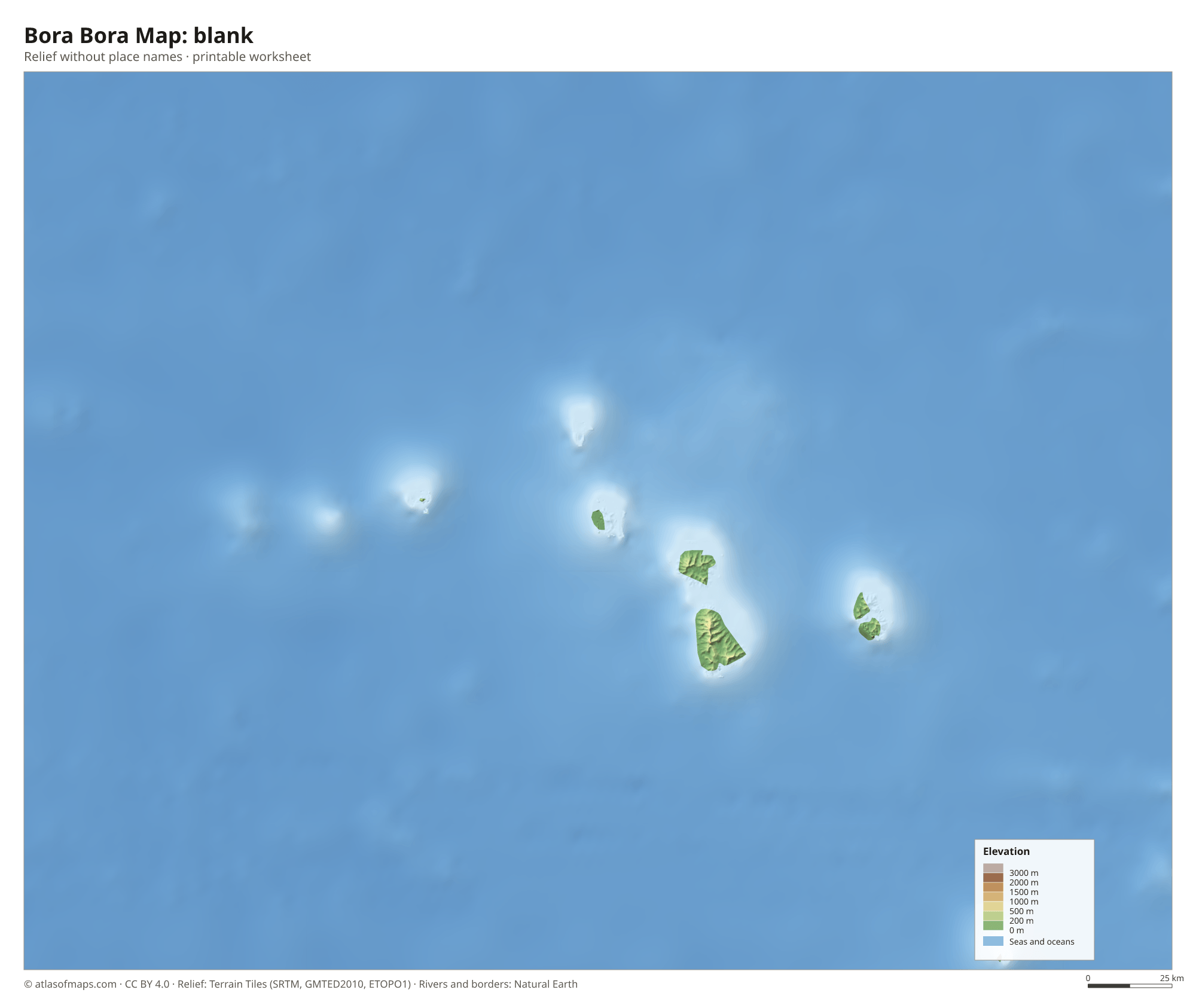 Bora Bora Map without names