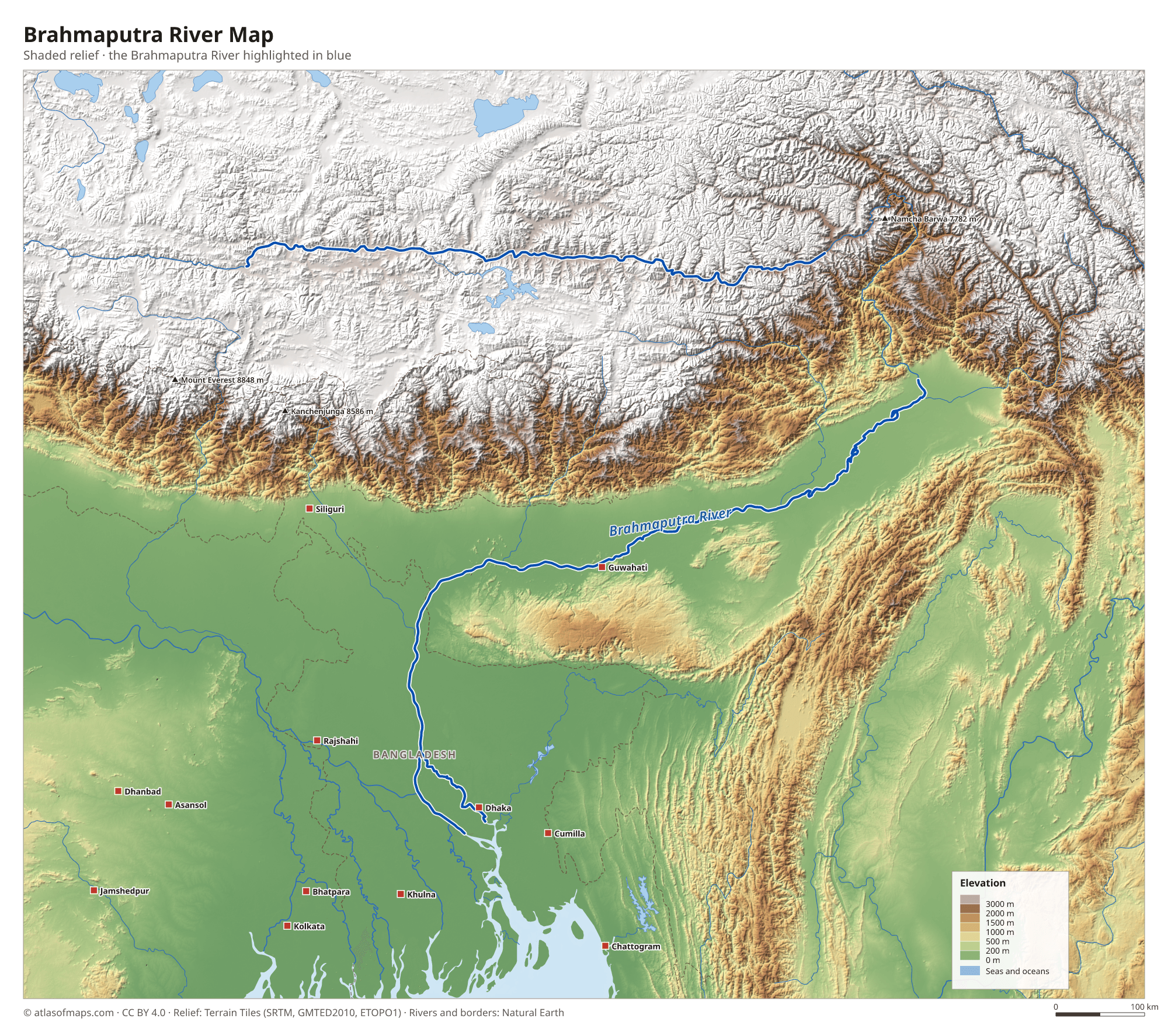 Brahmaputra River Map