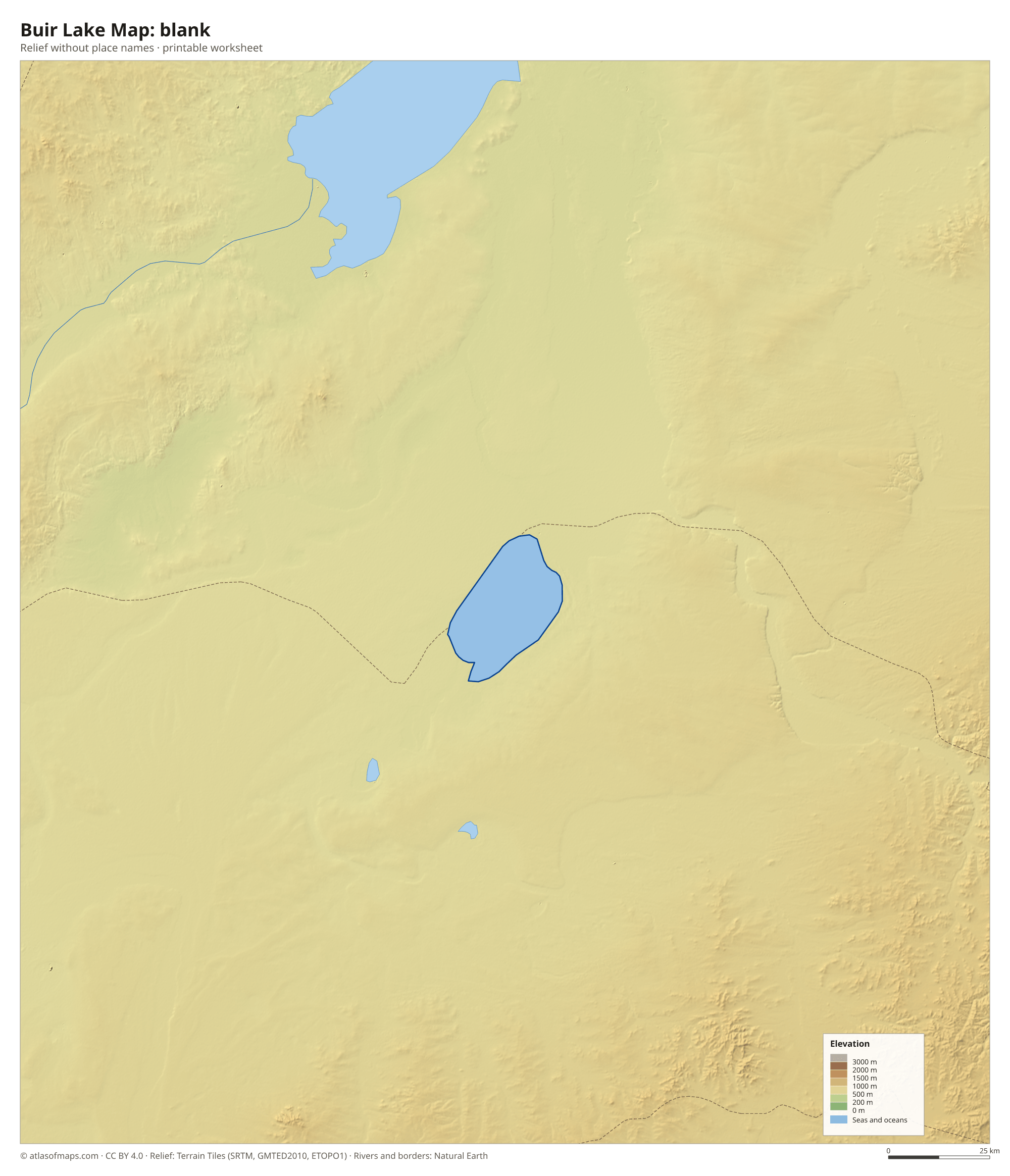 Buir Lake Map without names