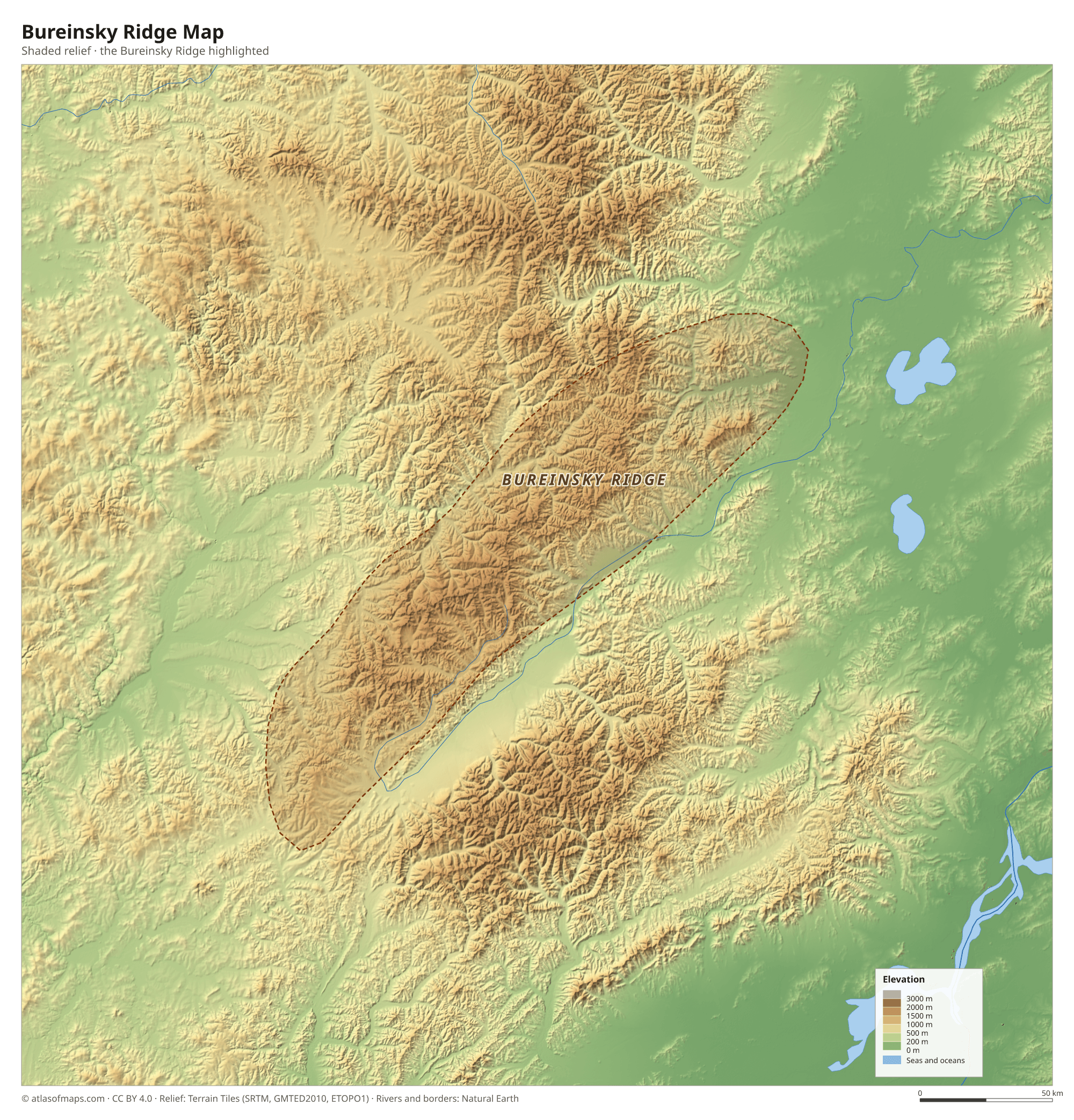 Bureinsky Ridge Map