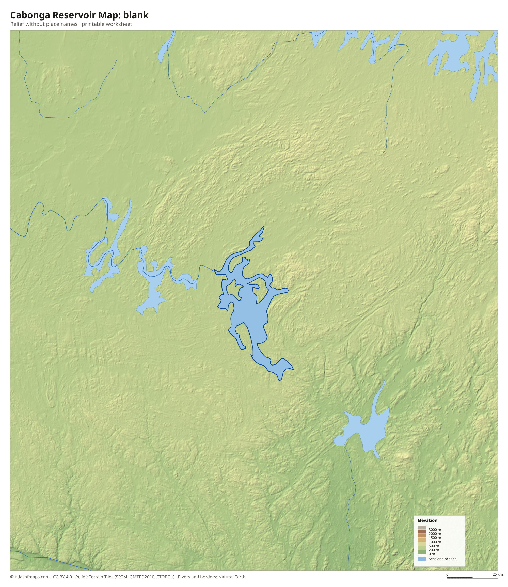 Cabonga Reservoir Map without names