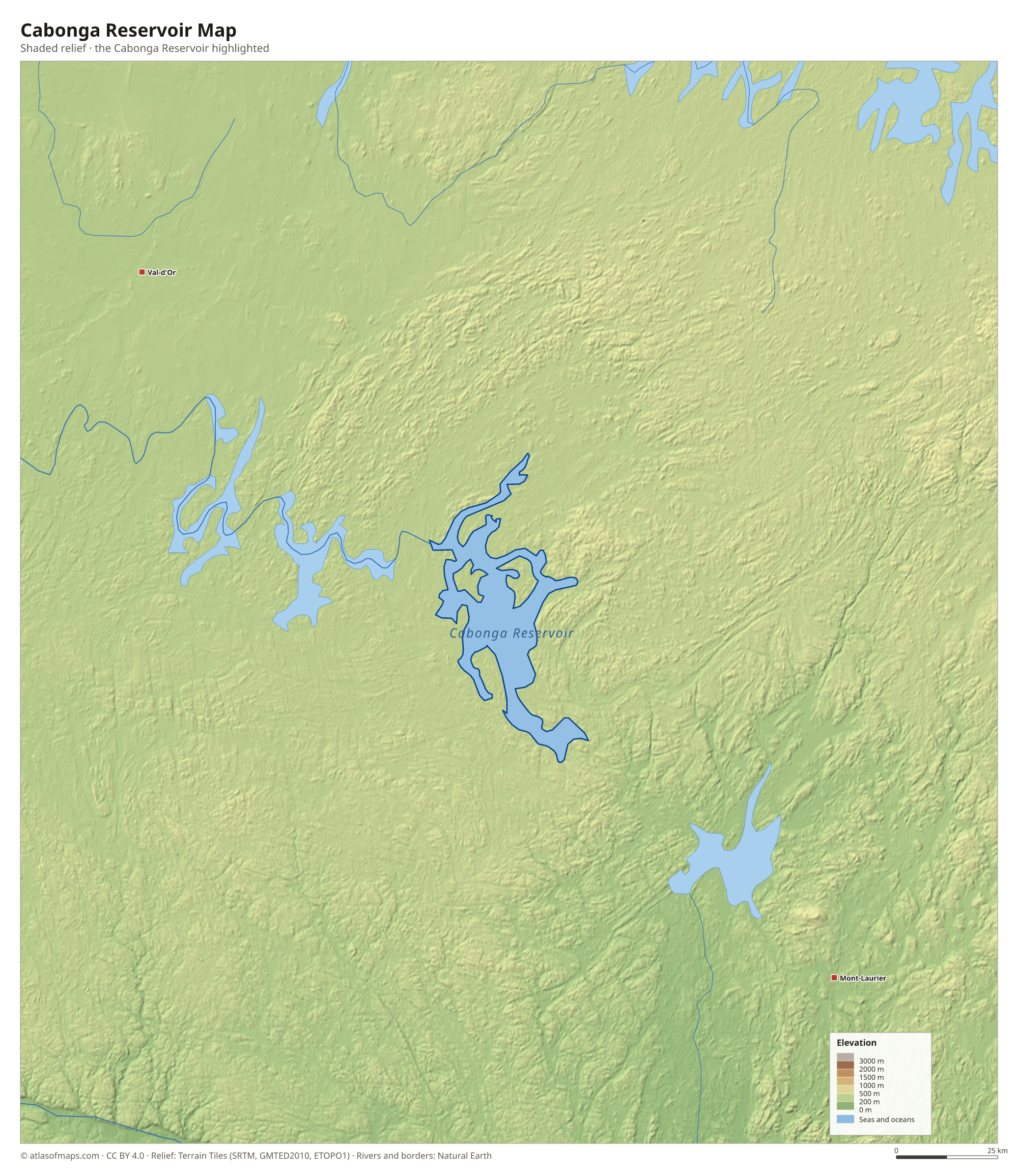 Cabonga Reservoir Map