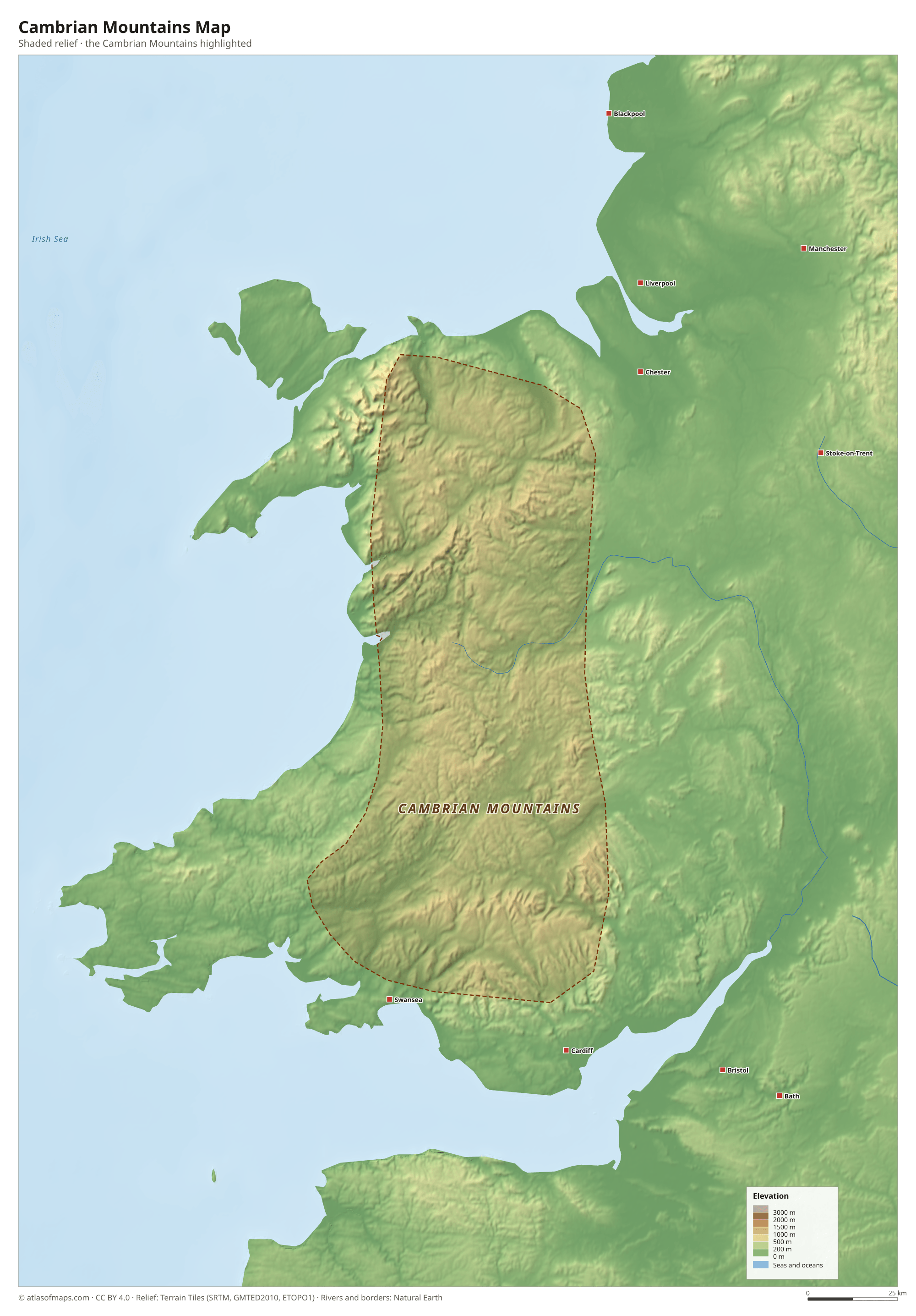 Cambrian Mountains Map
